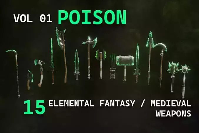 15 poison elemental weapons - medieval - fantasy VOL 01