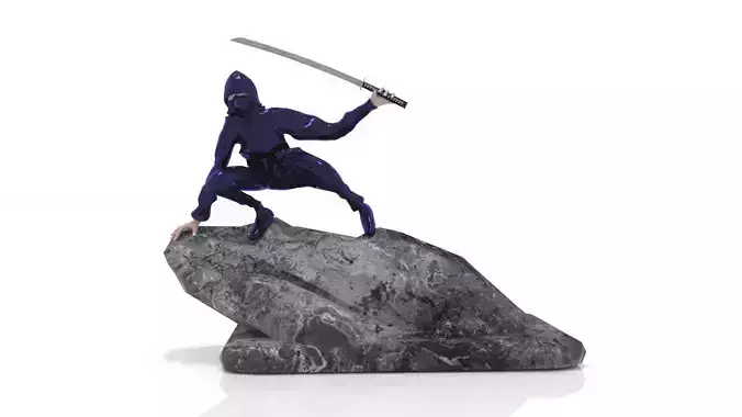 Ninja shadow sword rock  STL