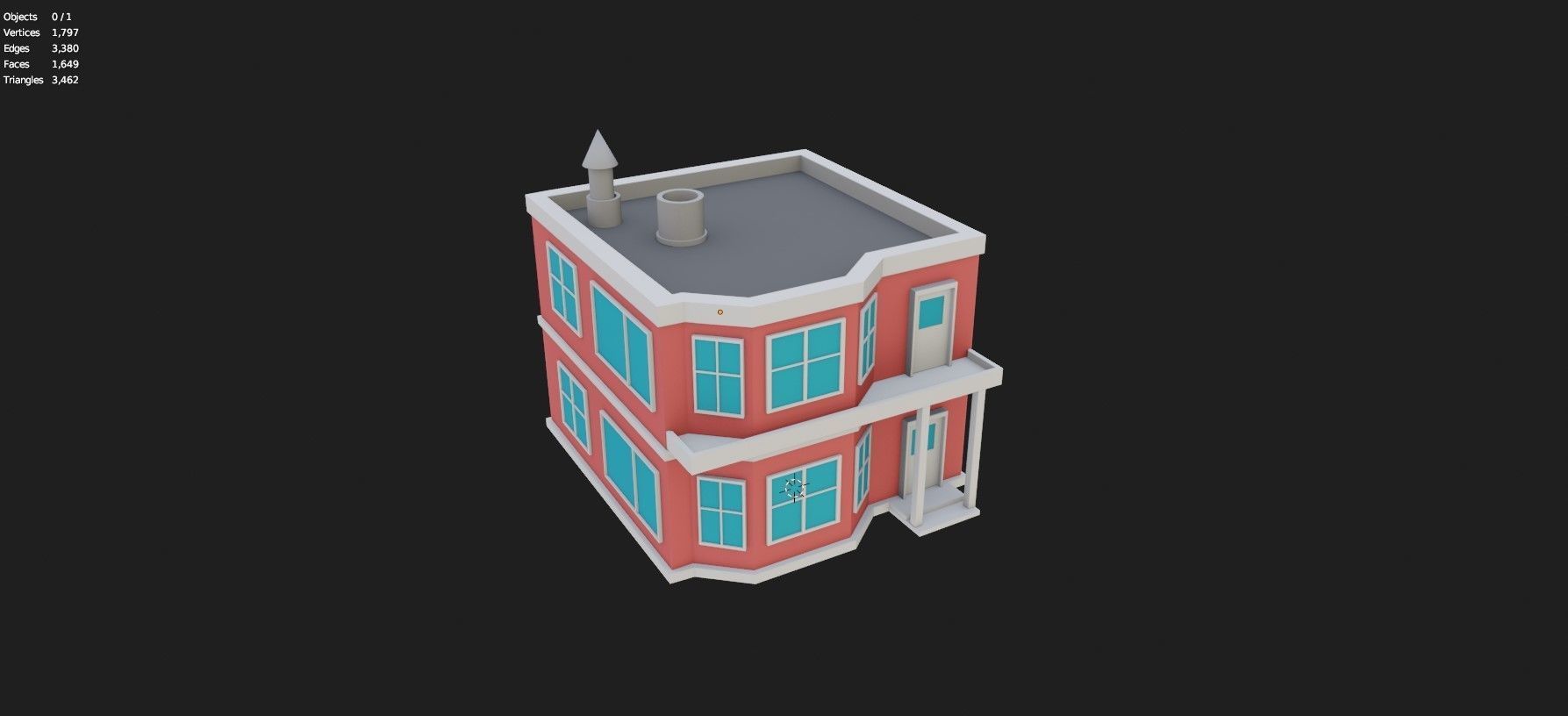 Low Poly Stylized Building -4 - Mobile Game Ready Asset Low-poly 3D model_8