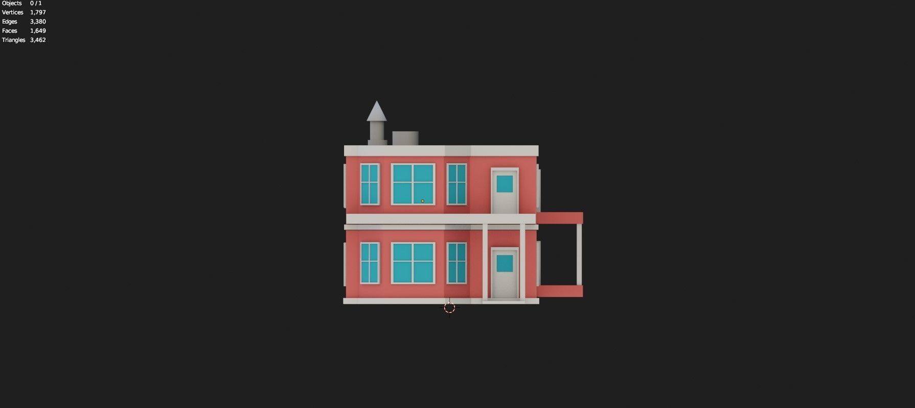 Low Poly Stylized Building -4 - Mobile Game Ready Asset Low-poly 3D model_7