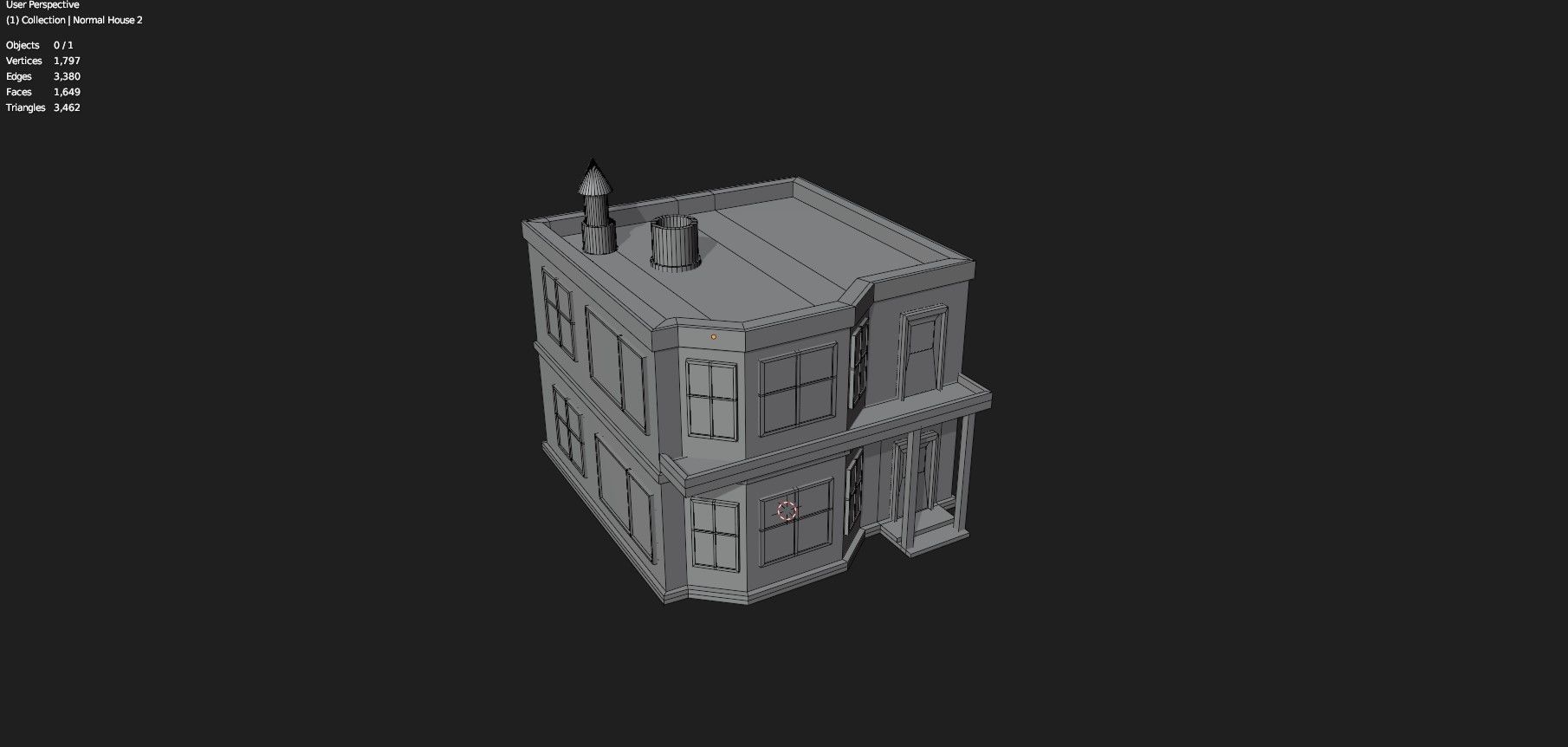 Low Poly Stylized Building -4 - Mobile Game Ready Asset Low-poly 3D model_15