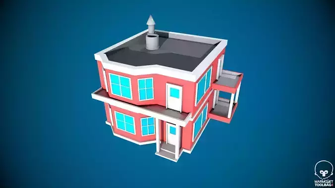 Low Poly Stylized Building -4 - Mobile Game Ready Asset
