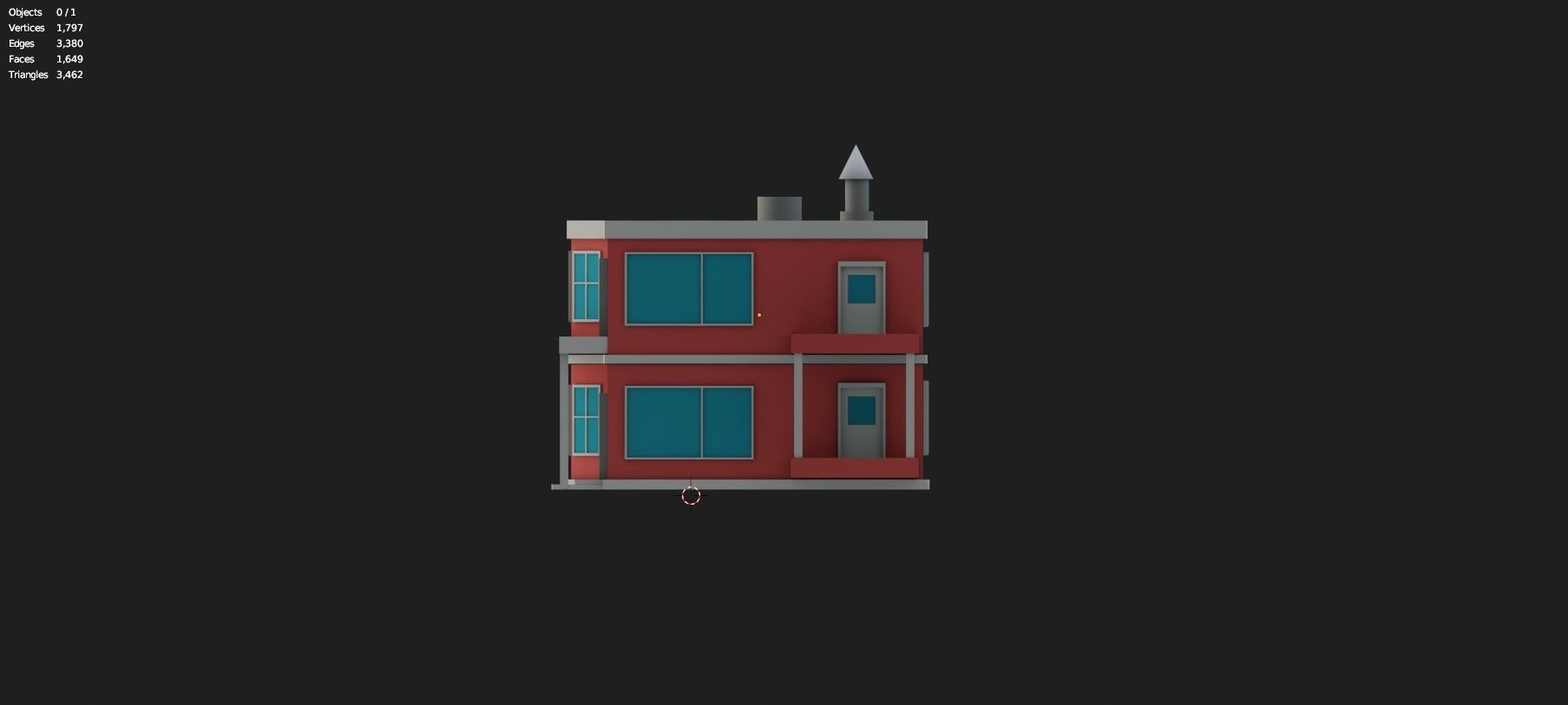 Low Poly Stylized Building -4 - Mobile Game Ready Asset Low-poly 3D model_4