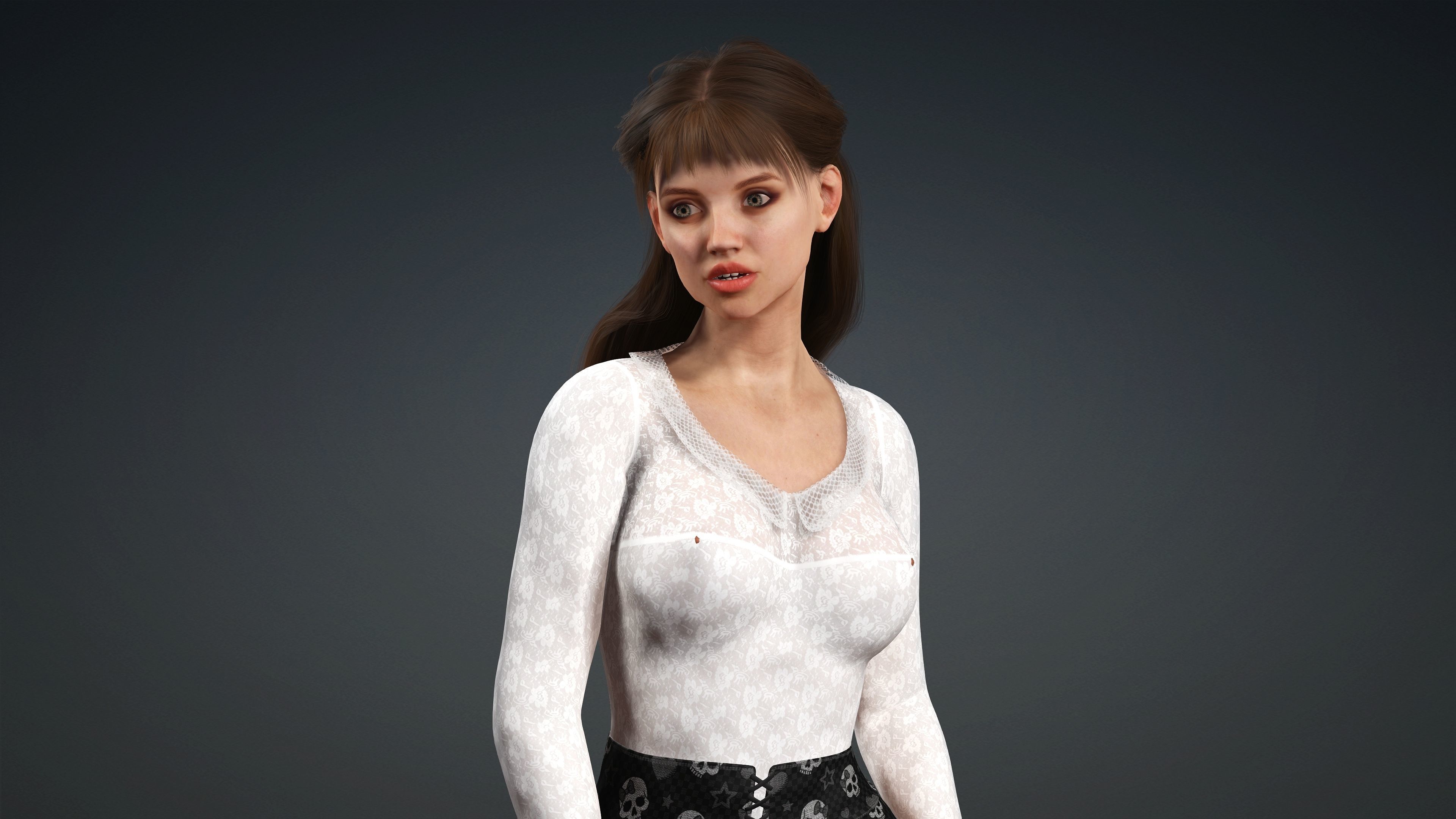 Sexy Character - Fully Rigged 3D model Low-poly 3D model_1