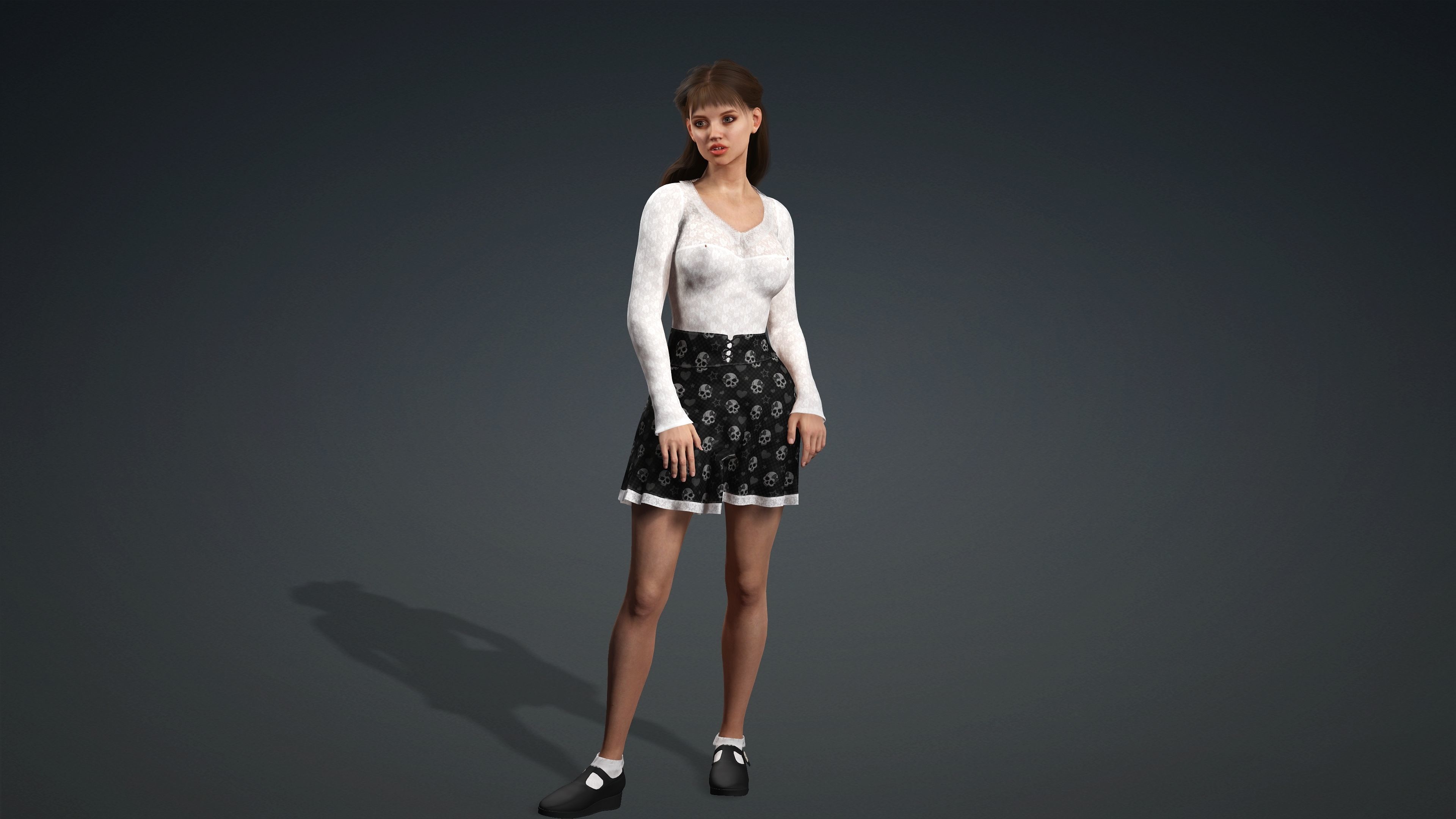 Sexy Character - Fully Rigged 3D model Low-poly 3D model_4