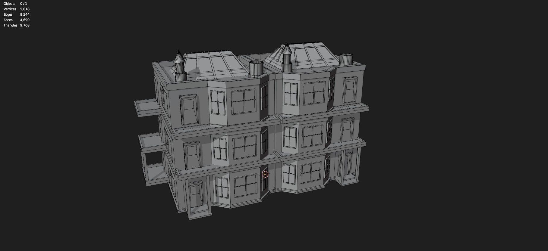 Low Poly Stylized Building -5 - Mobile Game Ready Asset Low-poly 3D model_18