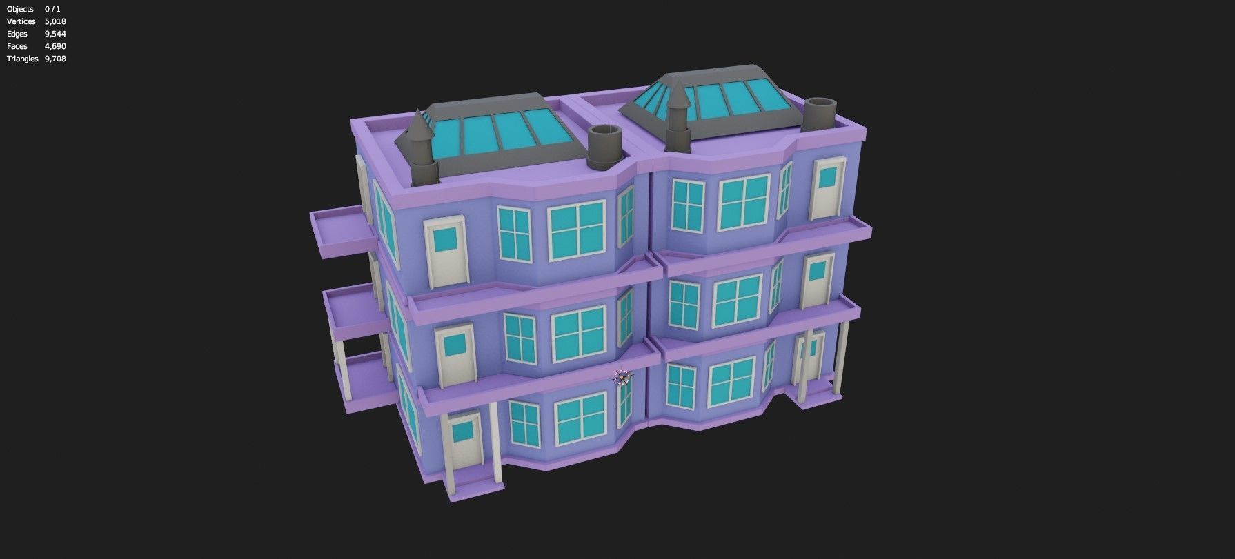 Low Poly Stylized Building -5 - Mobile Game Ready Asset Low-poly 3D model_2