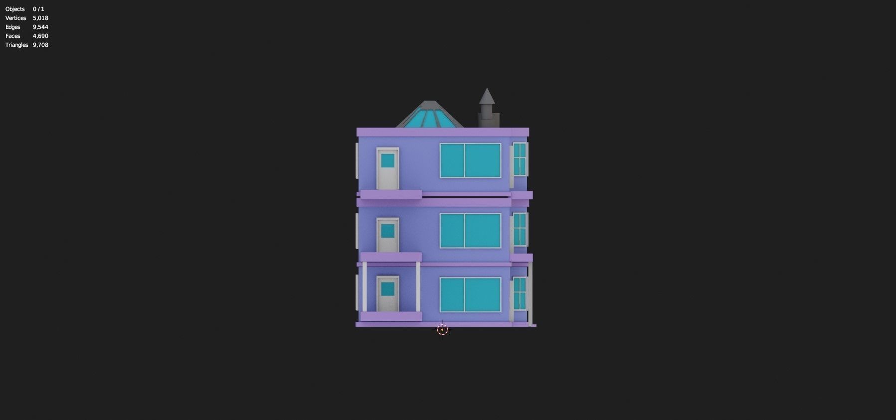 Low Poly Stylized Building -5 - Mobile Game Ready Asset Low-poly 3D model_6