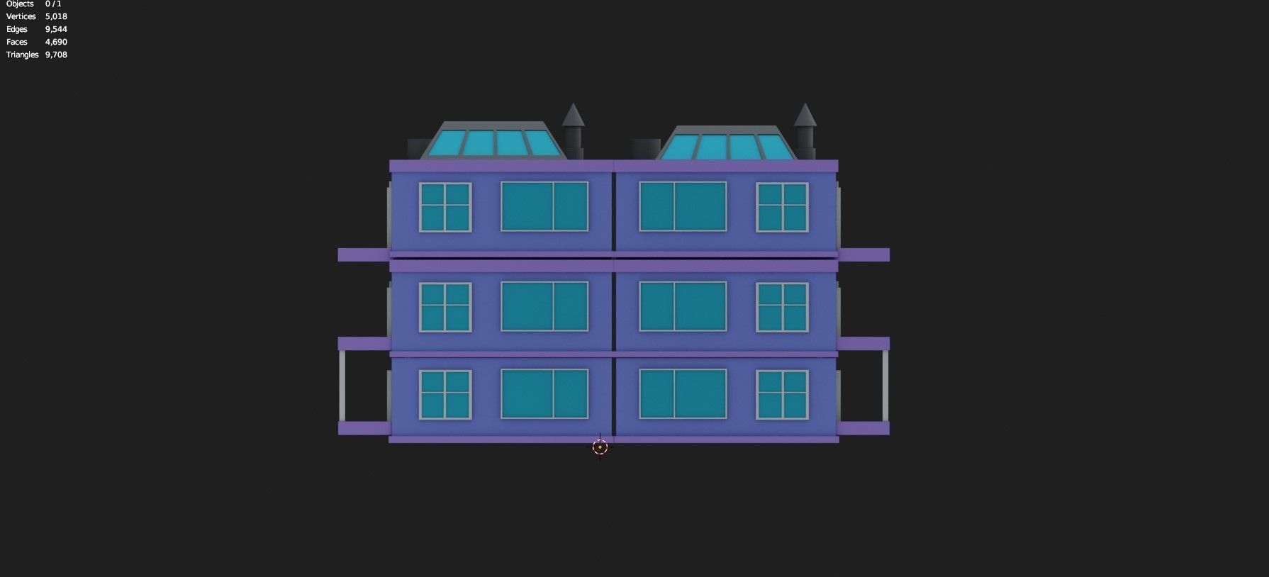 Low Poly Stylized Building -5 - Mobile Game Ready Asset Low-poly 3D model_5