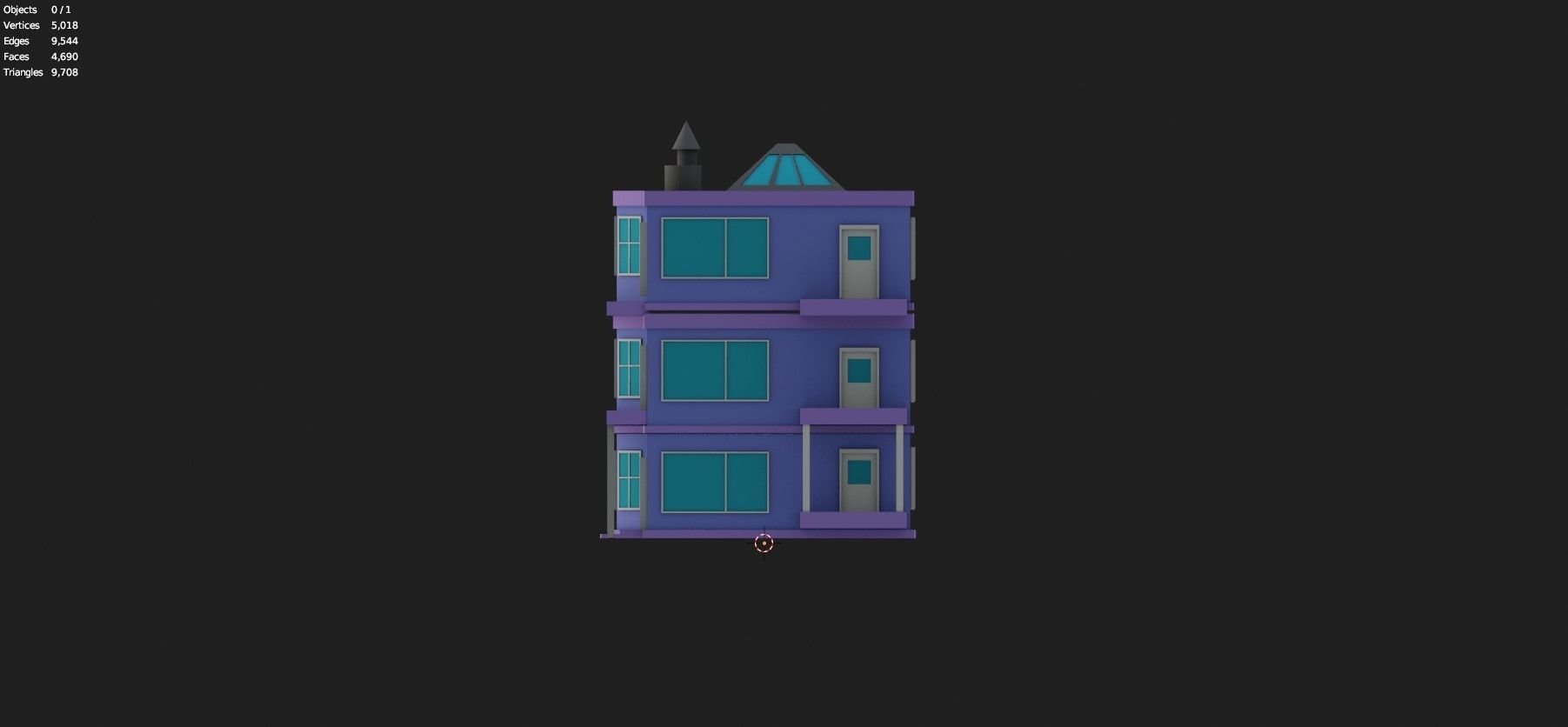 Low Poly Stylized Building -5 - Mobile Game Ready Asset Low-poly 3D model_4