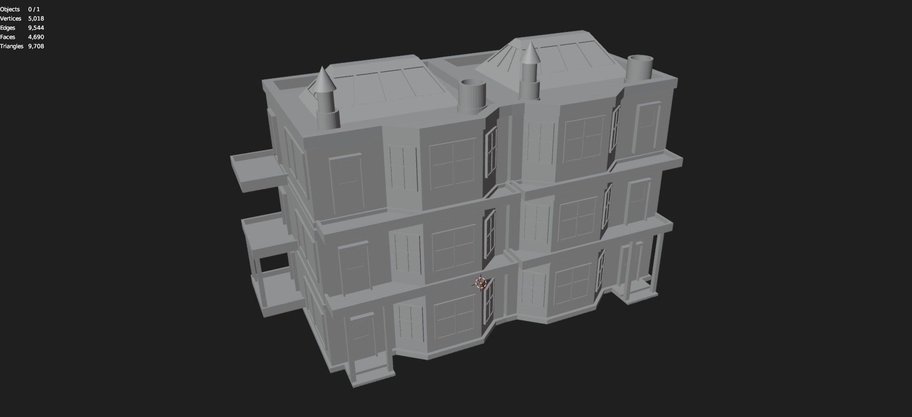 Low Poly Stylized Building -5 - Mobile Game Ready Asset Low-poly 3D model_8