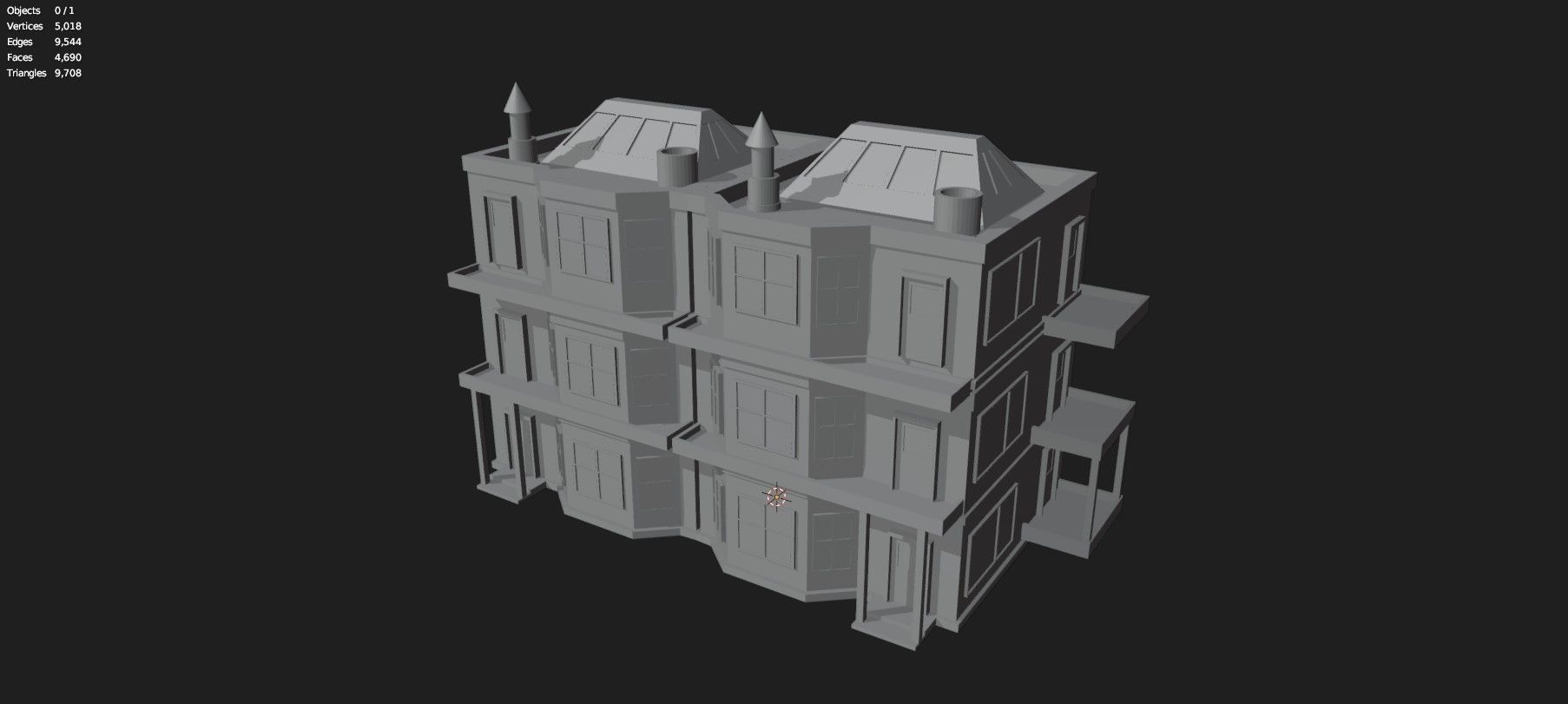 Low Poly Stylized Building -5 - Mobile Game Ready Asset Low-poly 3D model_13