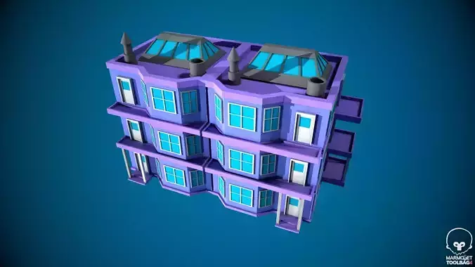 Low Poly Stylized Building -5 - Mobile Game Ready Asset
