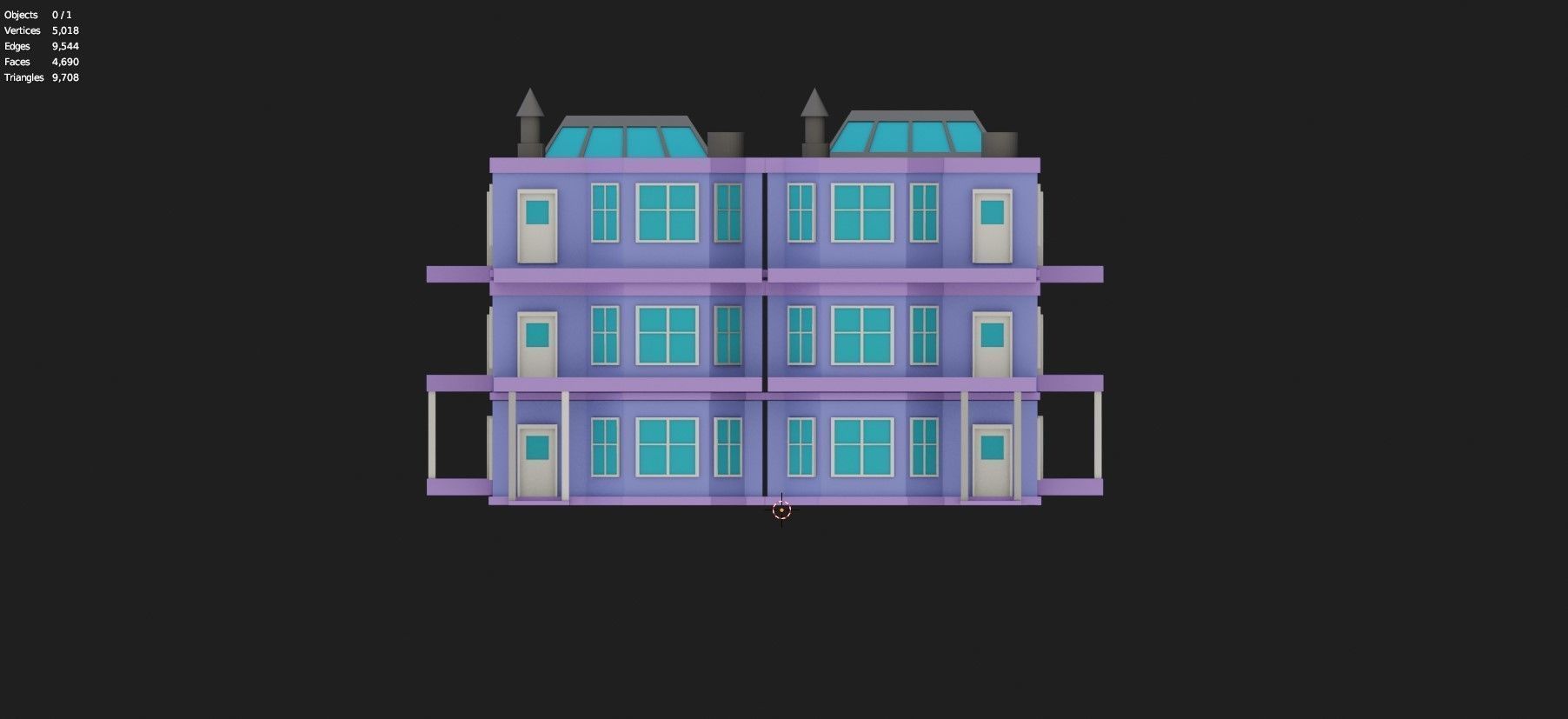 Low Poly Stylized Building -5 - Mobile Game Ready Asset Low-poly 3D model_3