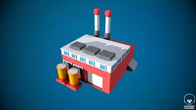 Low Poly Stylized Building -6 - Mobile Game Ready Asset