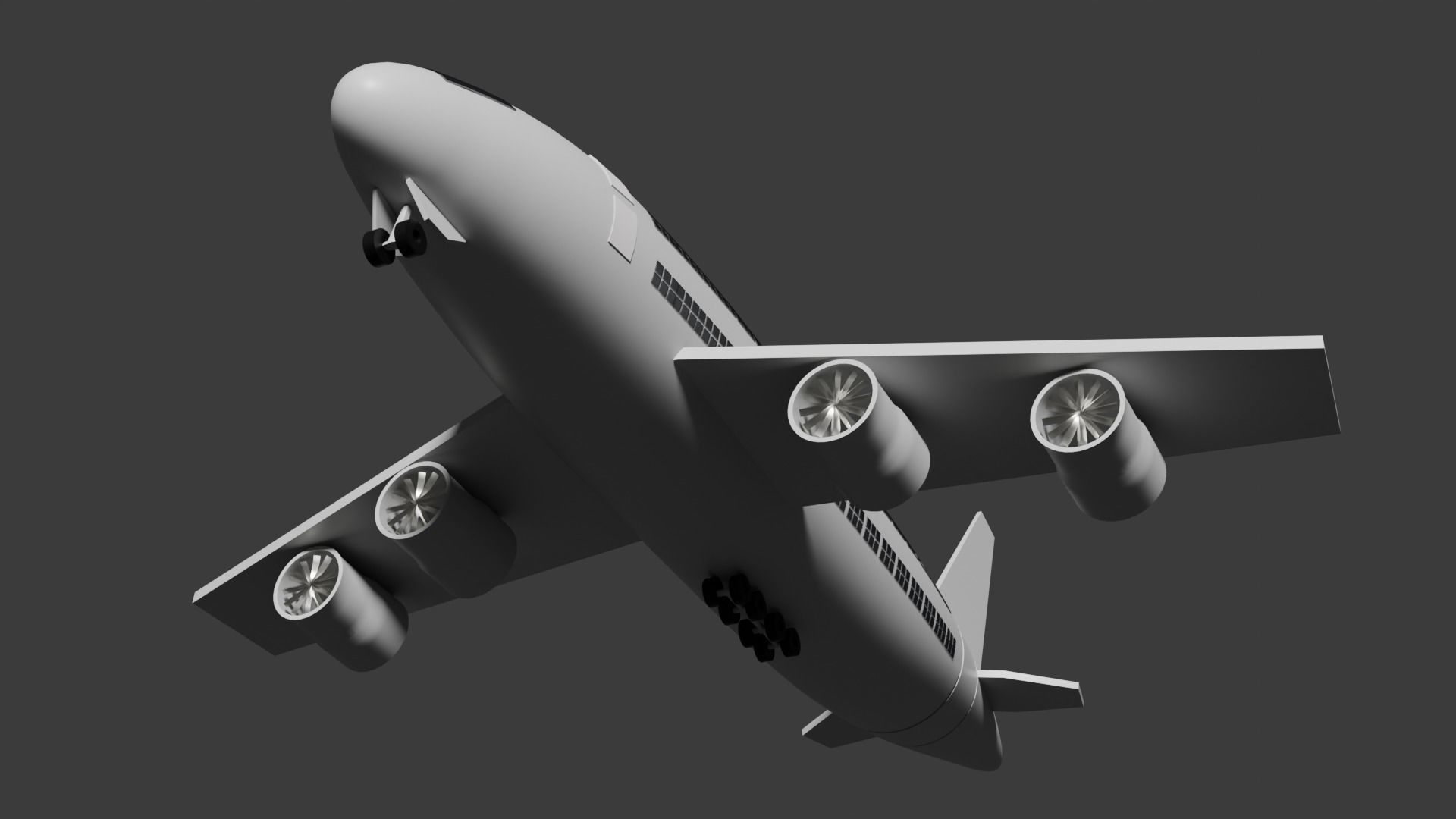 plane 3D Low-poly 3D model_1