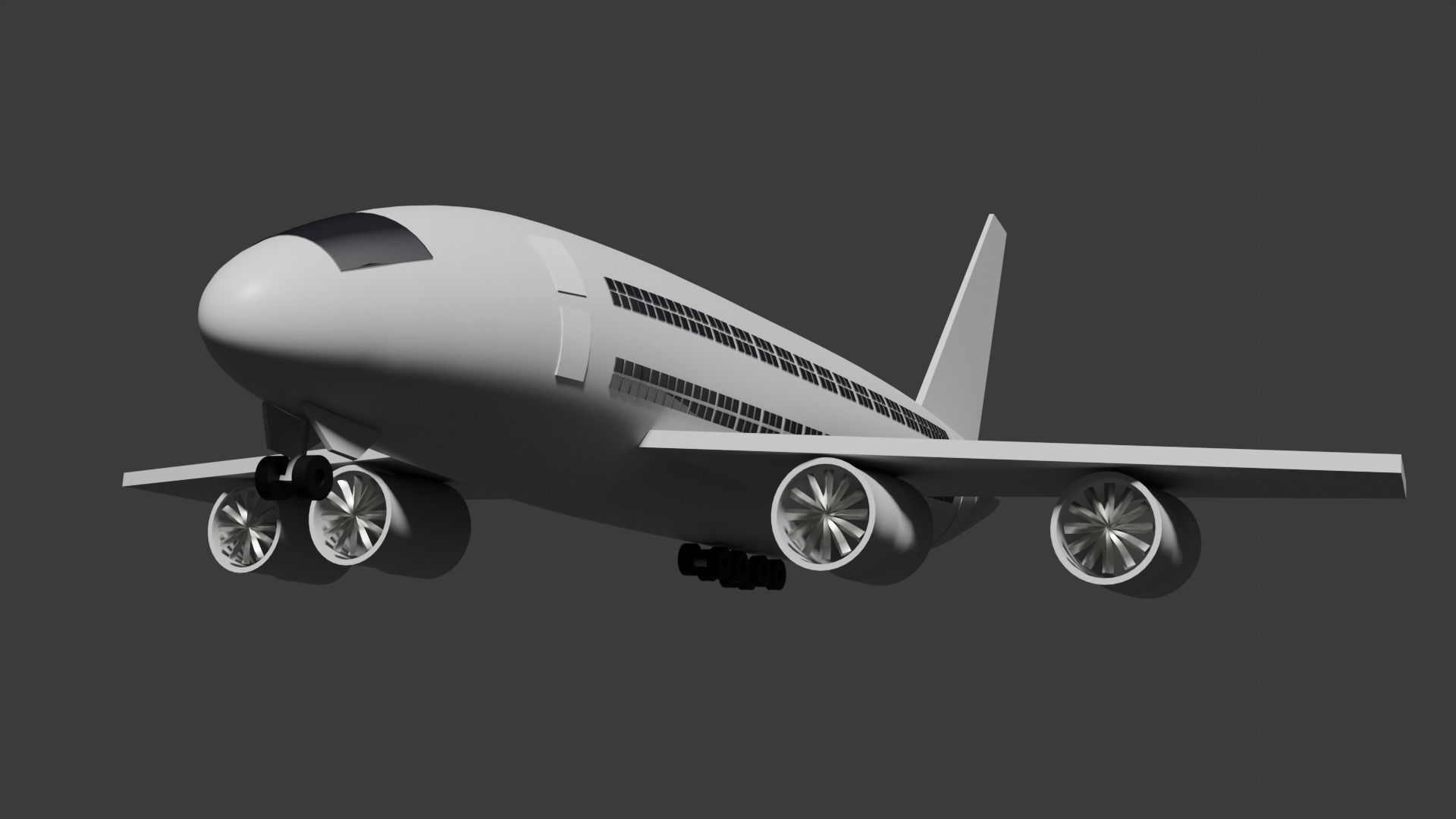 plane 3D Low-poly 3D model_2