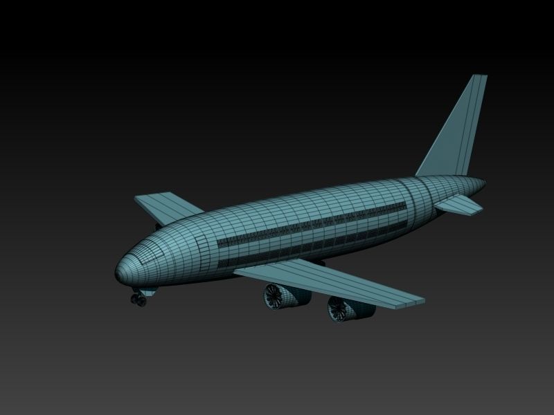plane 3D Low-poly 3D model_4