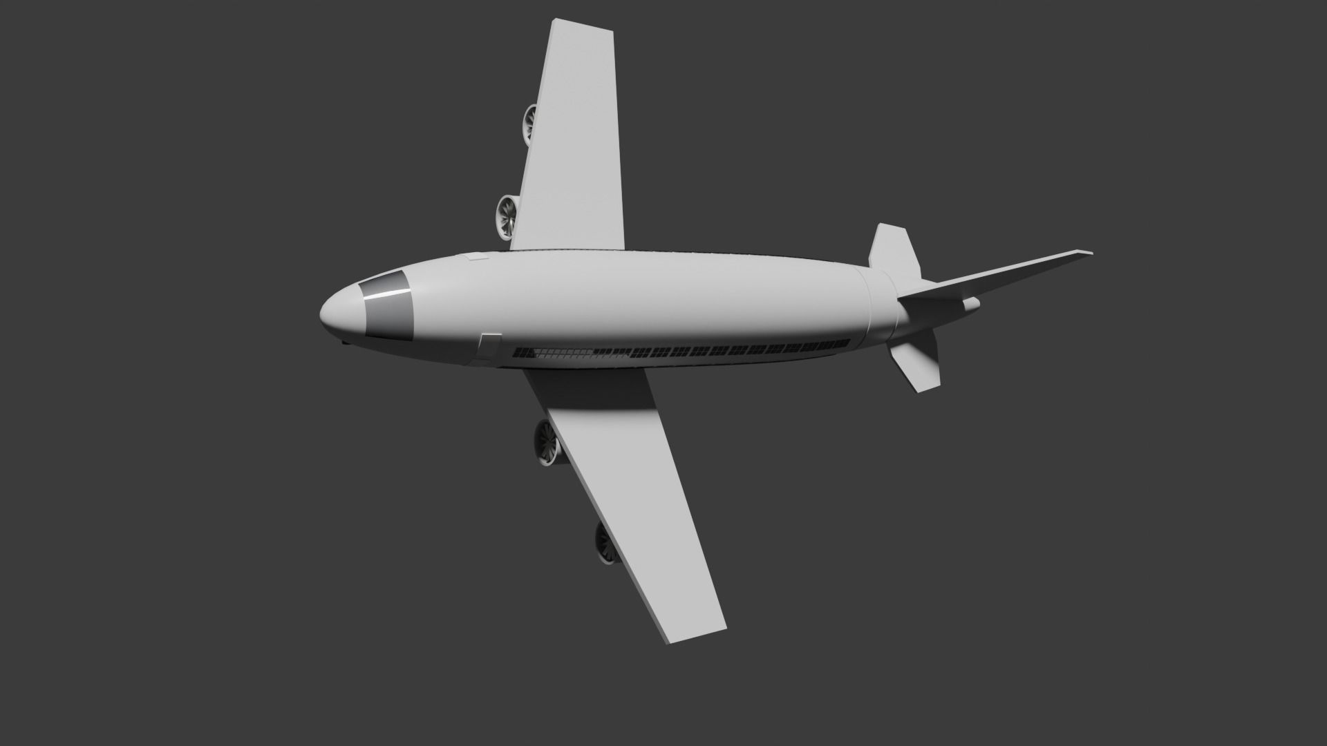 plane 3D Low-poly 3D model_3