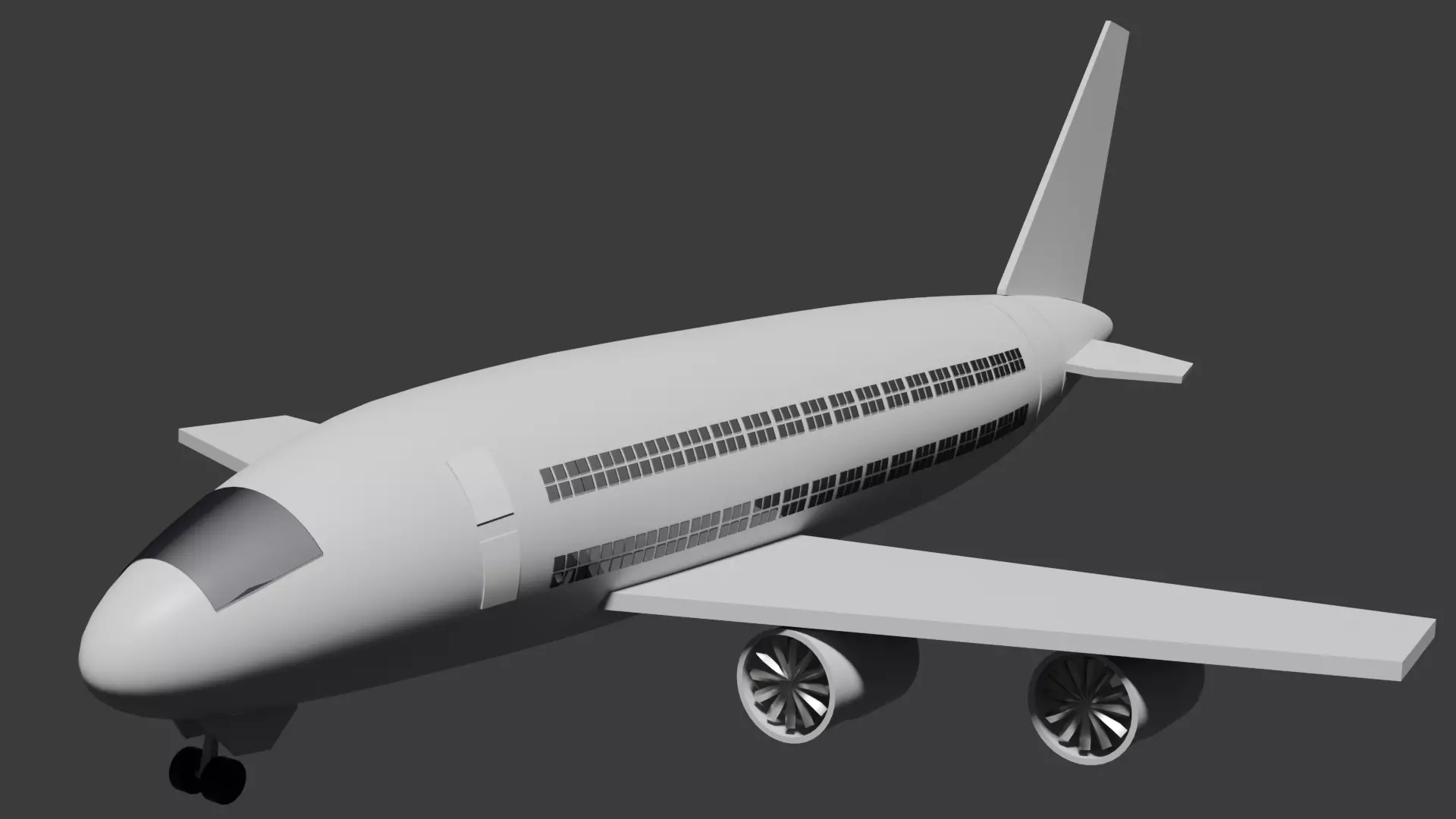 plane 3D Low-poly 3D model_0