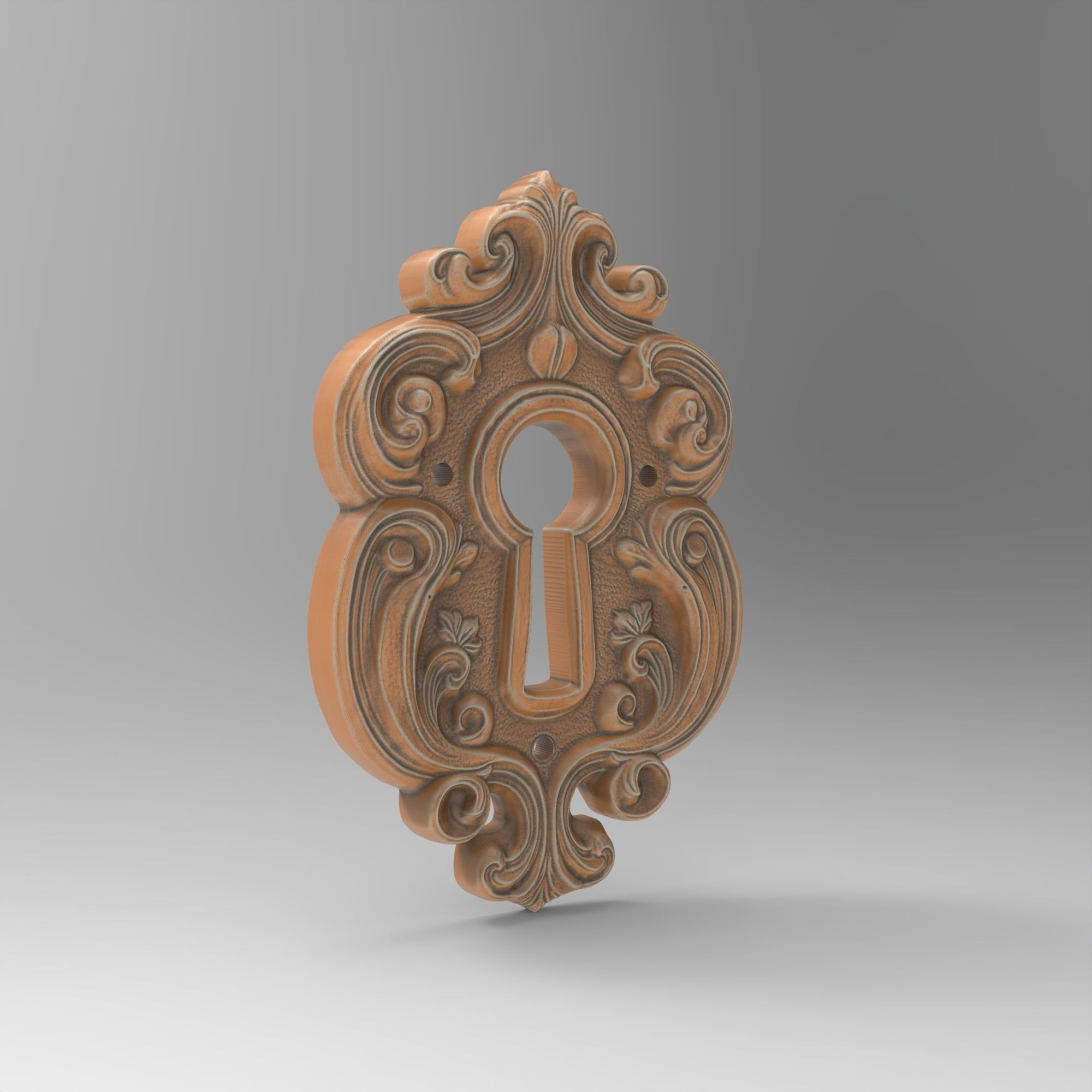 Baroque Keyhole Ornate Vintage Replacement 3D print model_2