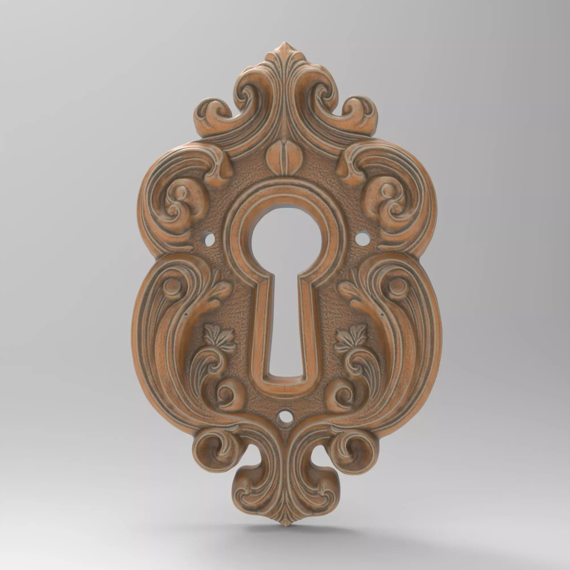Baroque Keyhole Ornate Vintage Replacement 3D print model_0