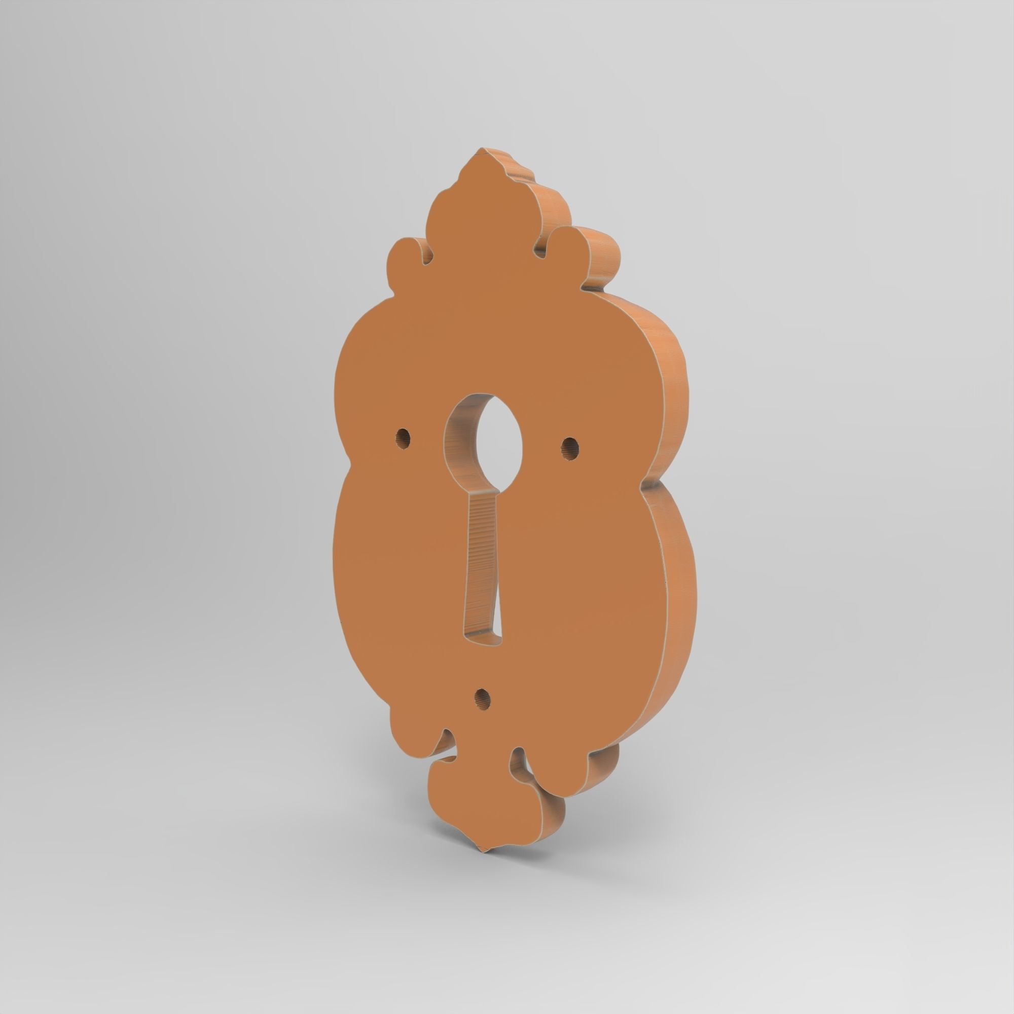 Baroque Keyhole Ornate Vintage Replacement 3D print model_3