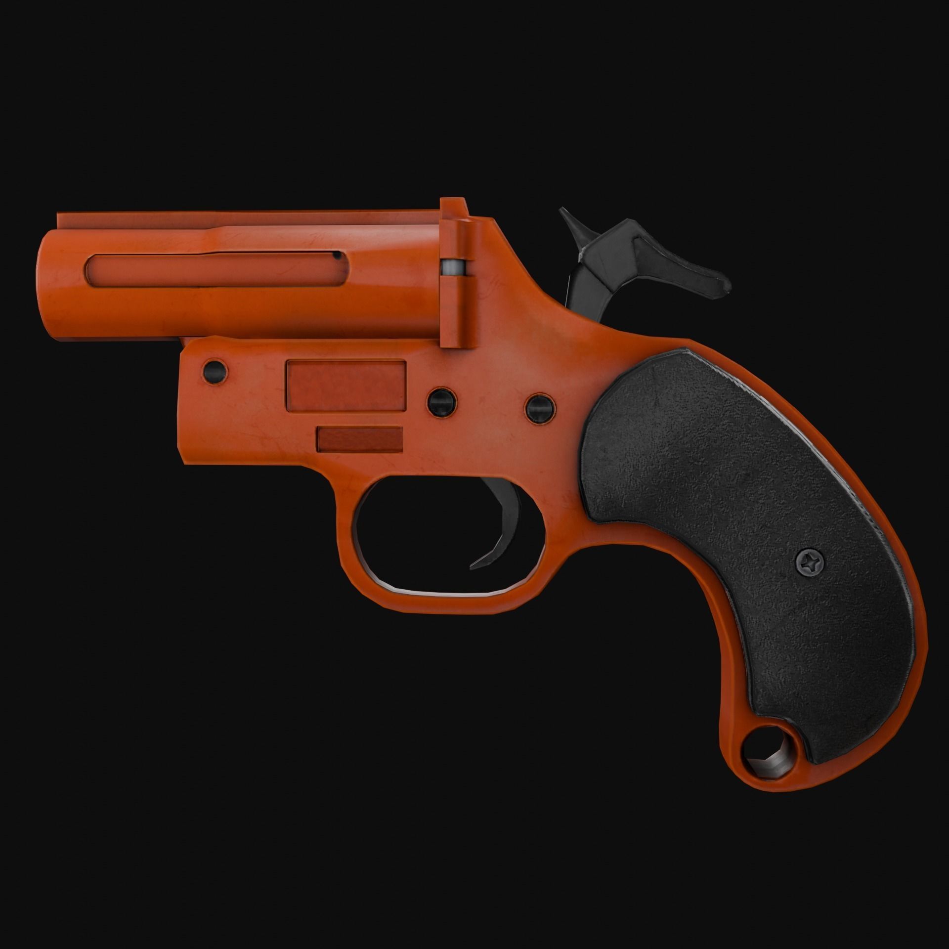 Flare Gun Low-poly 3D model_4