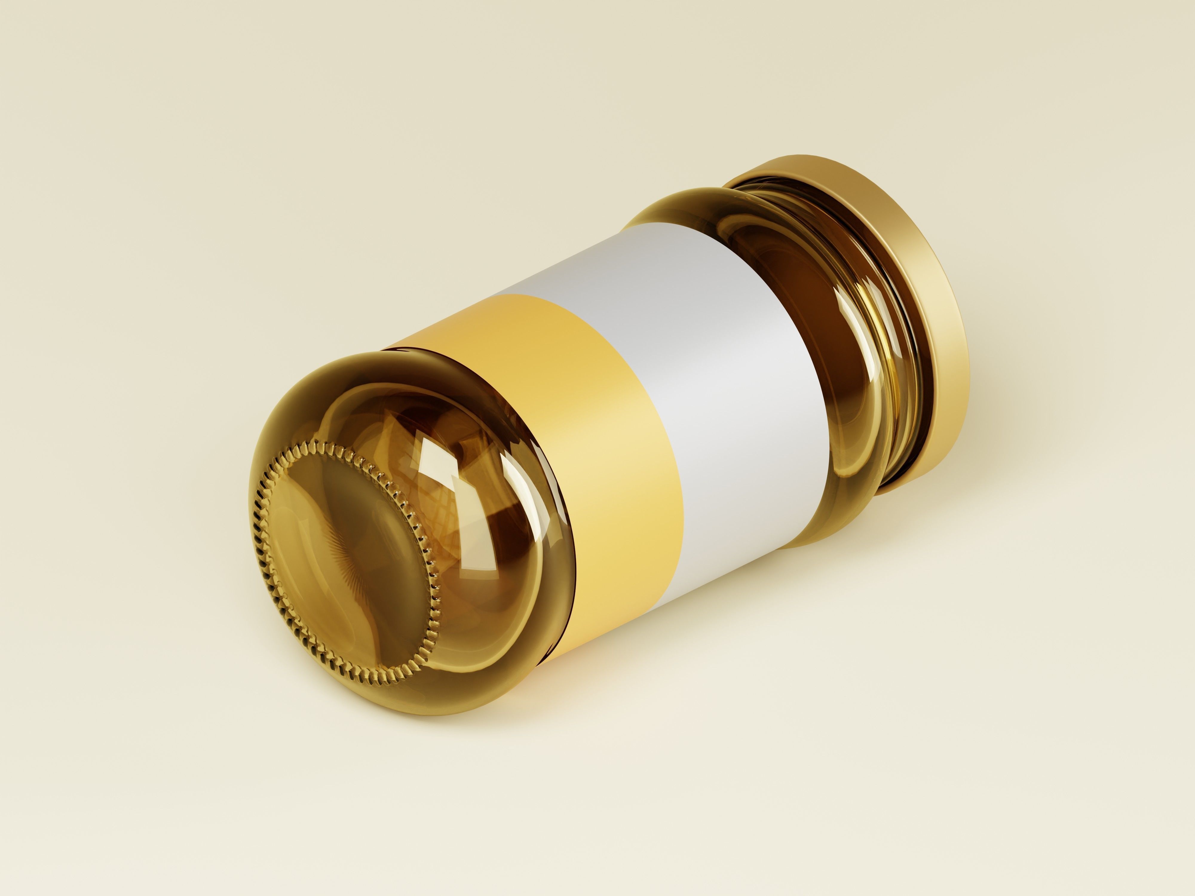 Amber Glass Jar 3D Model Low-poly 3D model_9