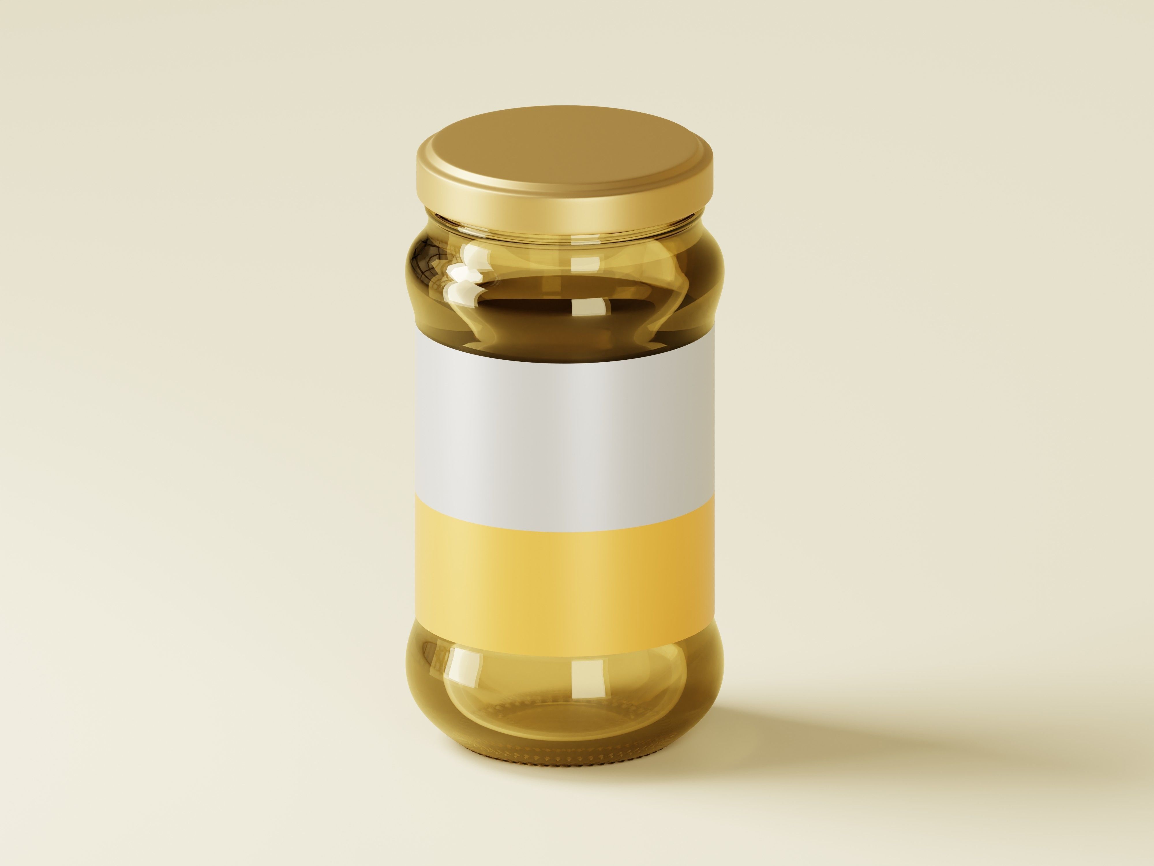 Amber Glass Jar 3D Model Low-poly 3D model_3