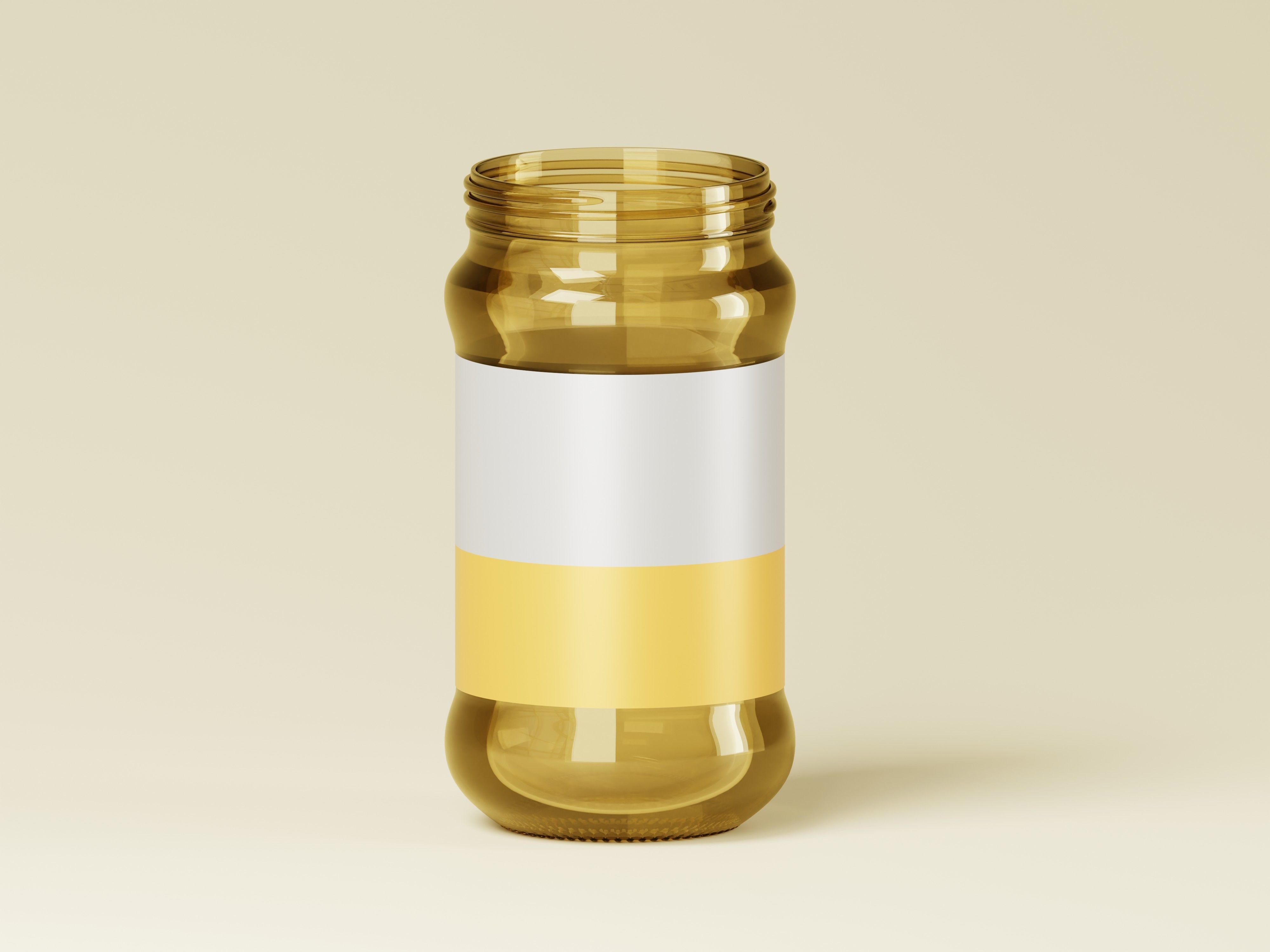 Amber Glass Jar 3D Model Low-poly 3D model_4