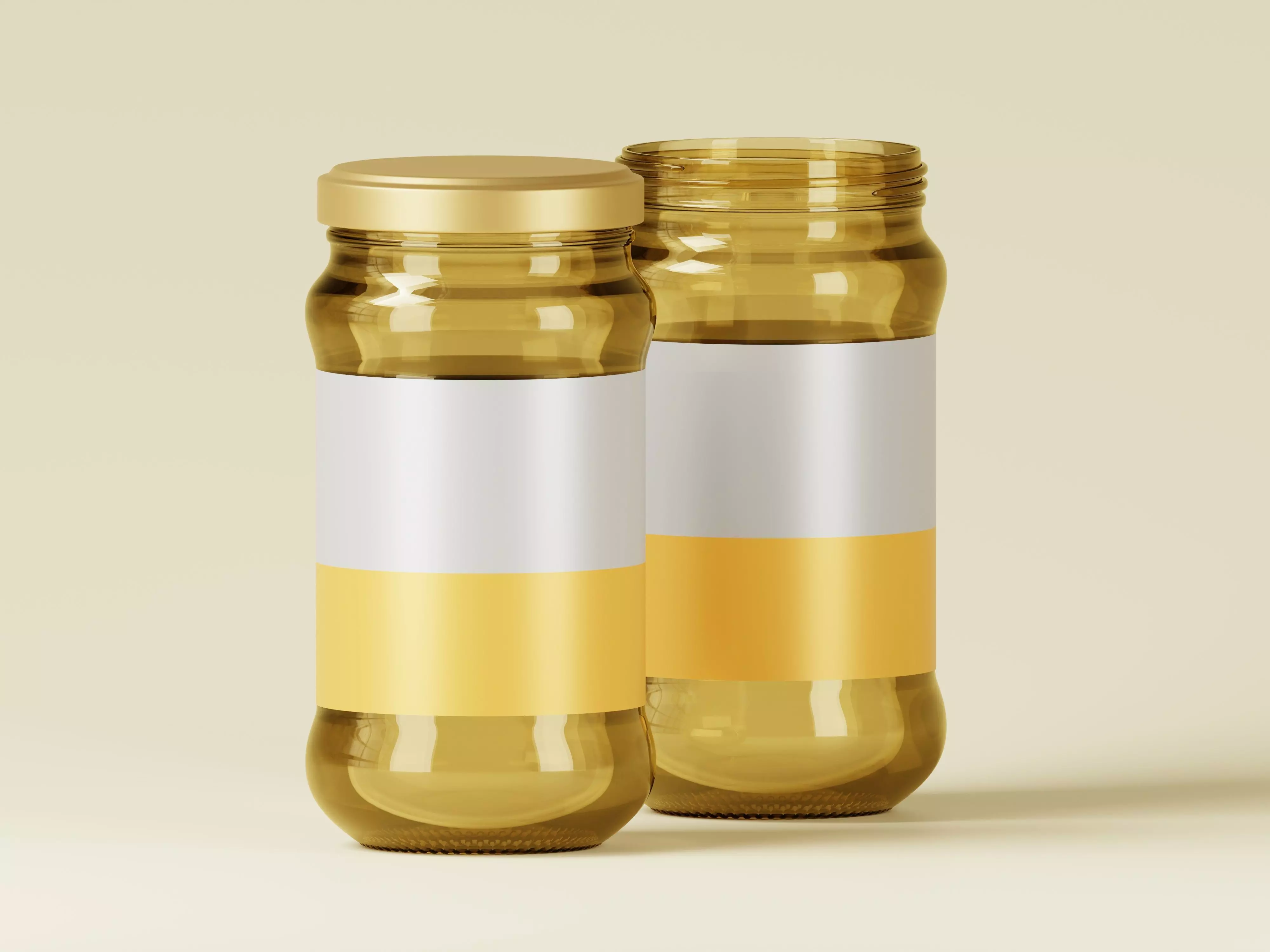 Amber Glass Jar 3D Model Low-poly 3D model_0