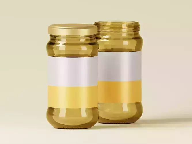 Amber Glass Jar 3D Model