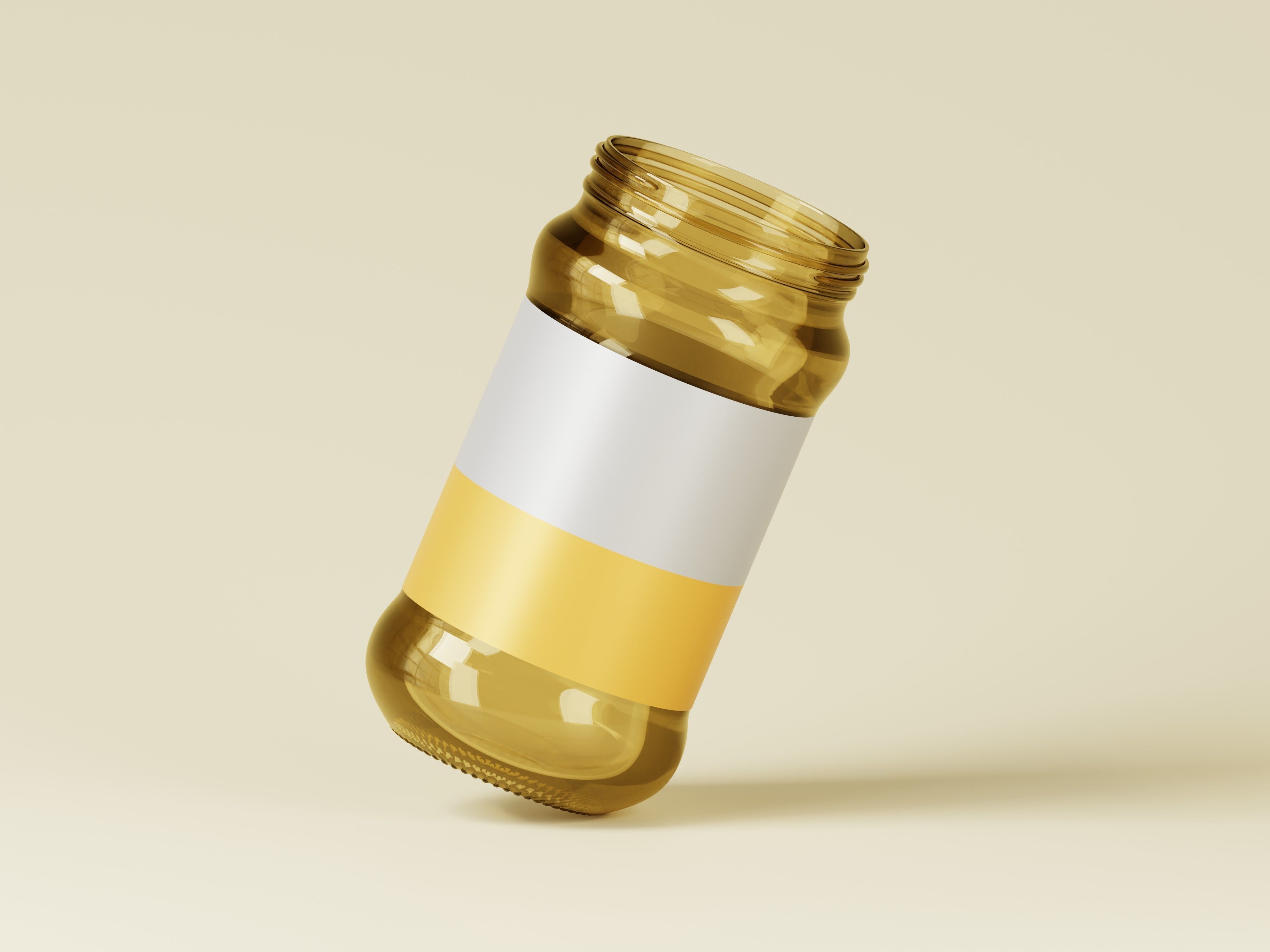 Amber Glass Jar 3D Model Low-poly 3D model_7