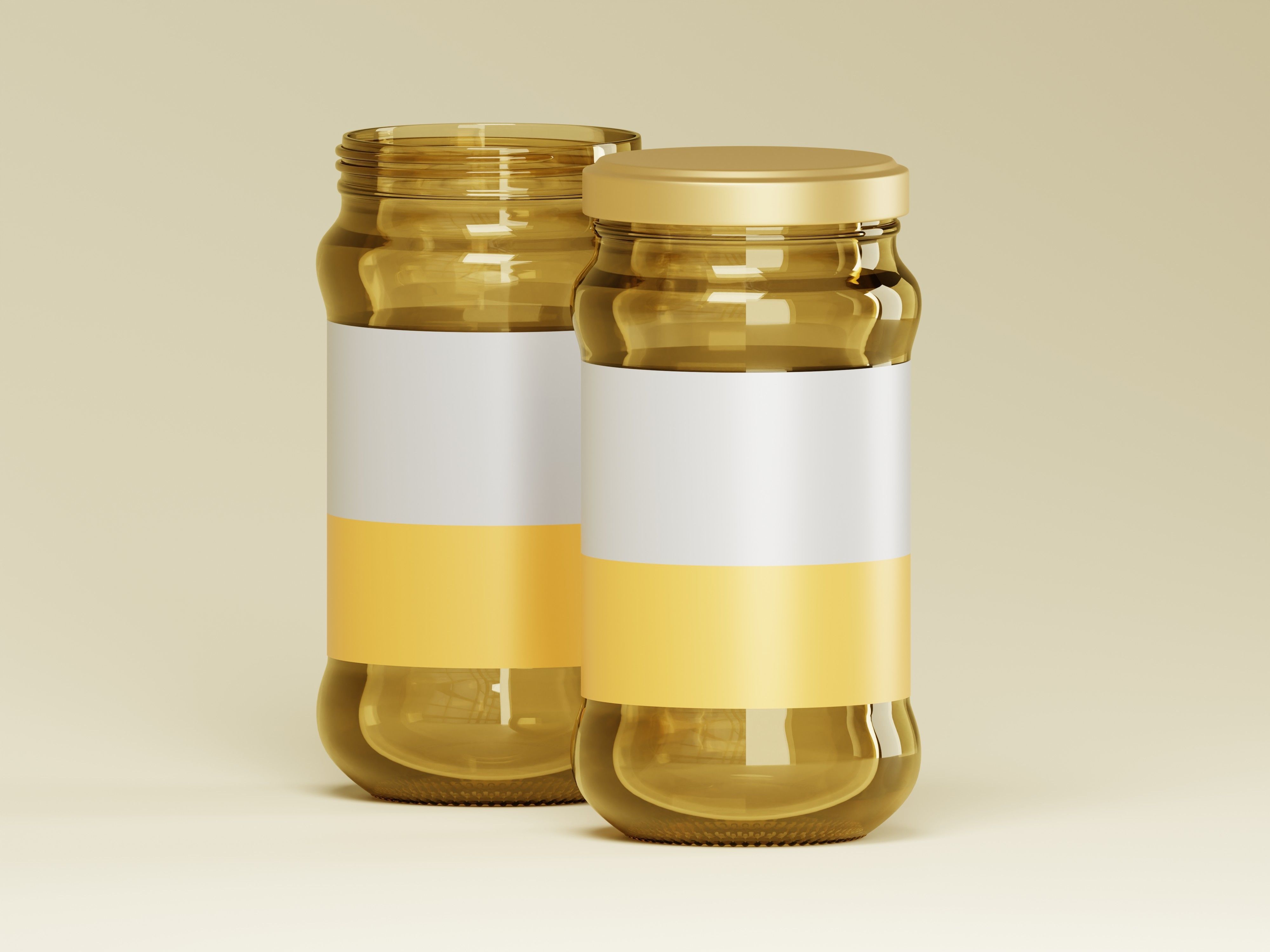 Amber Glass Jar 3D Model Low-poly 3D model_5