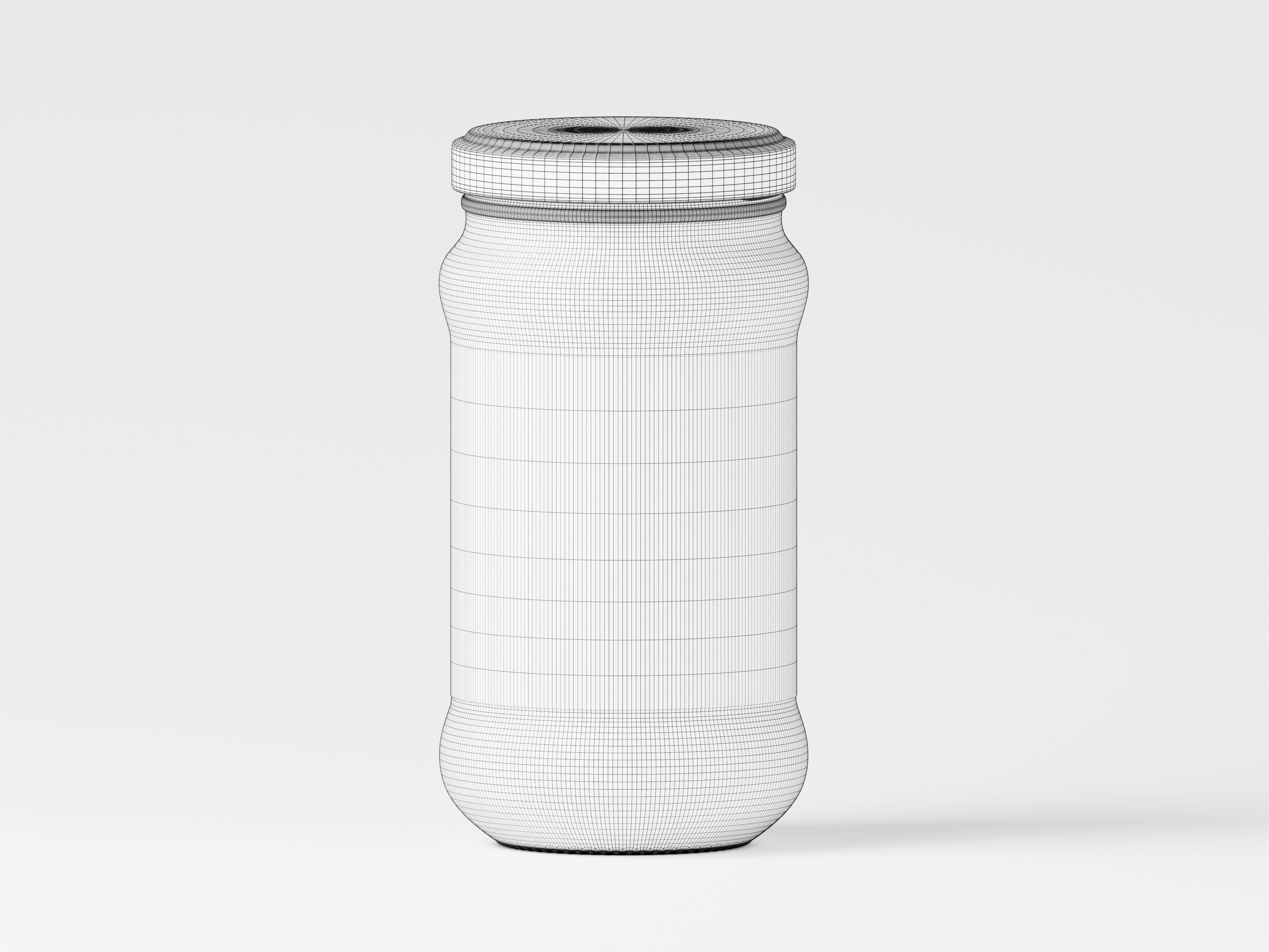 Amber Glass Jar 3D Model Low-poly 3D model_2