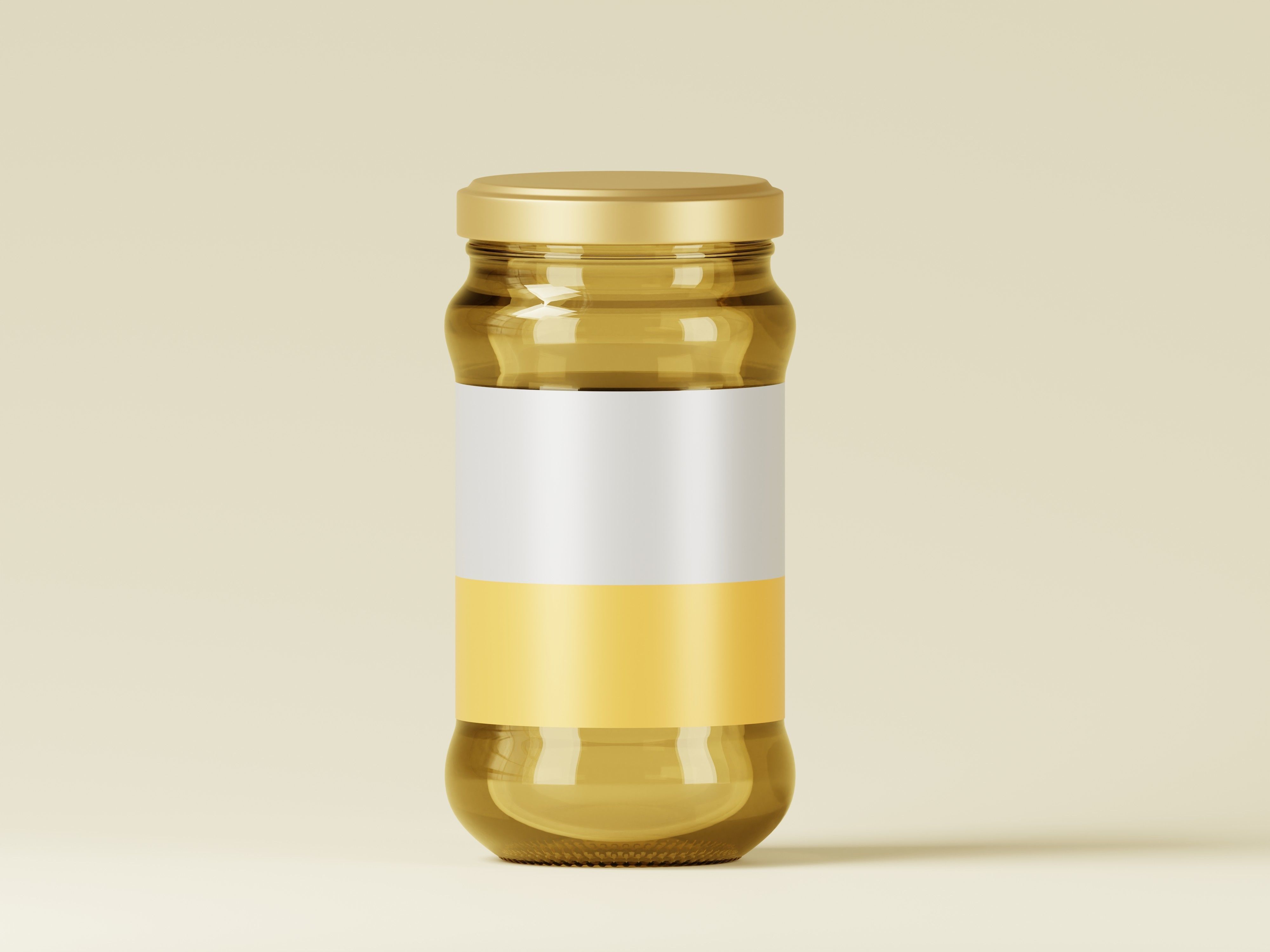Amber Glass Jar 3D Model Low-poly 3D model_1