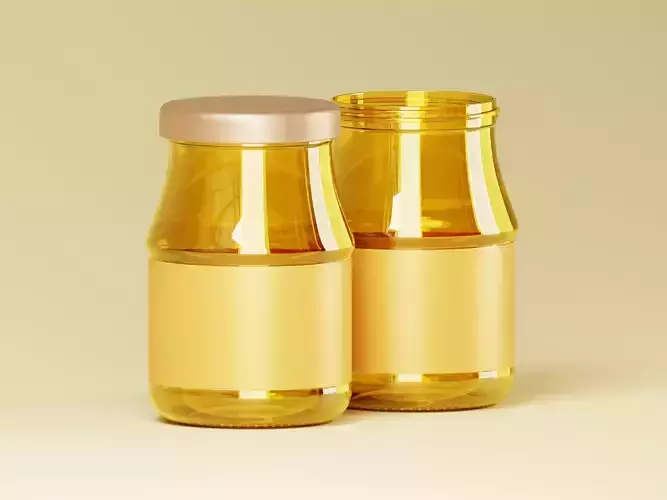 Cosmetic Amber Jar 3D Model