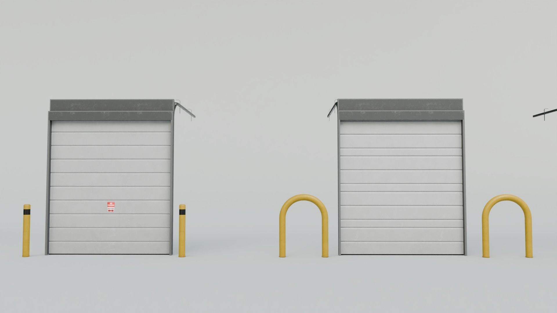 Industrial Garage Doors 4K and 2K Textures Low-poly 3D model_7