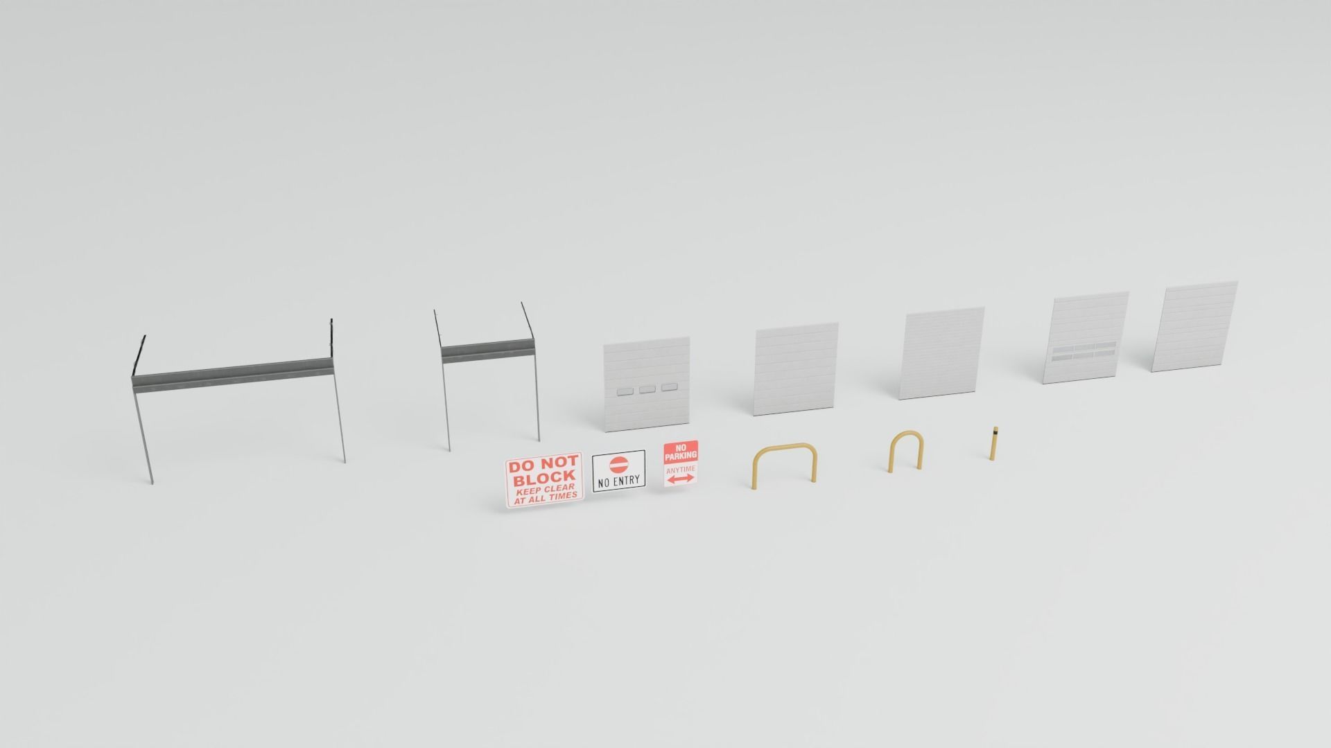 Industrial Garage Doors 4K and 2K Textures Low-poly 3D model_4