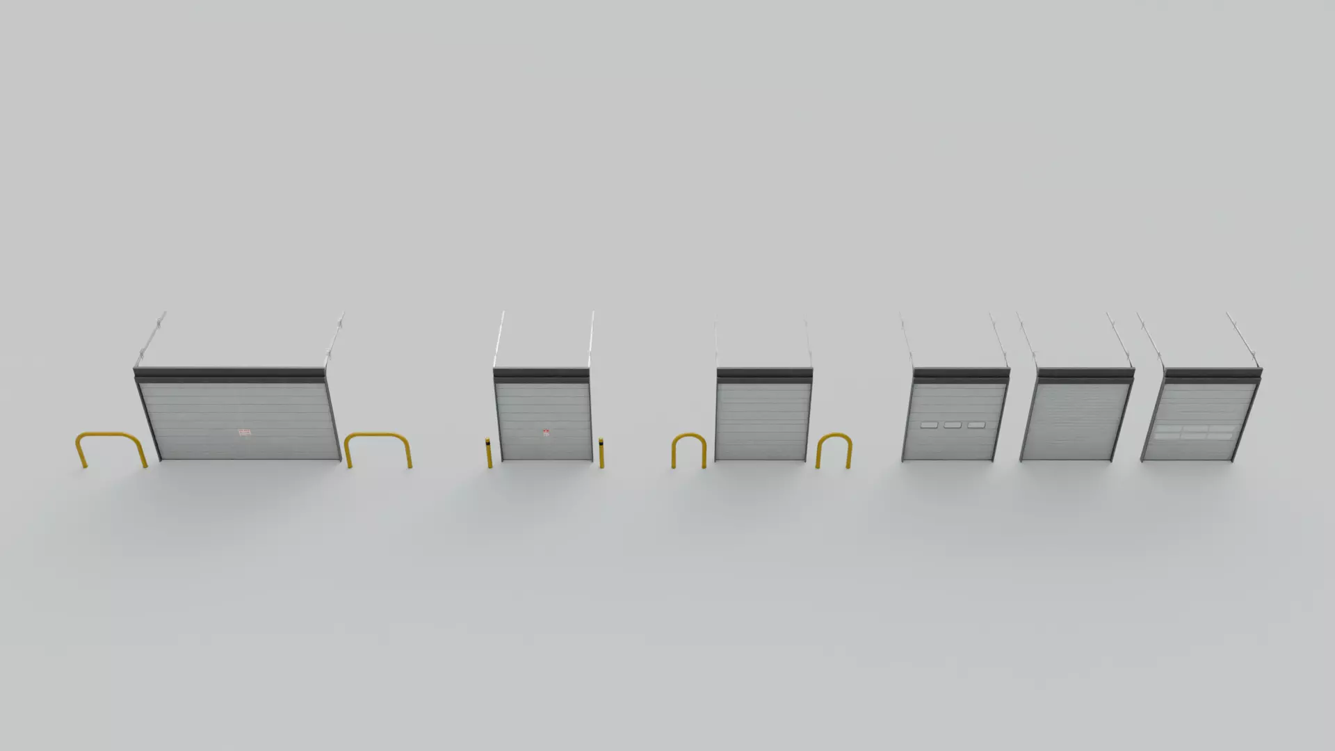 Industrial Garage Doors 4K and 2K Textures Low-poly 3D model_0