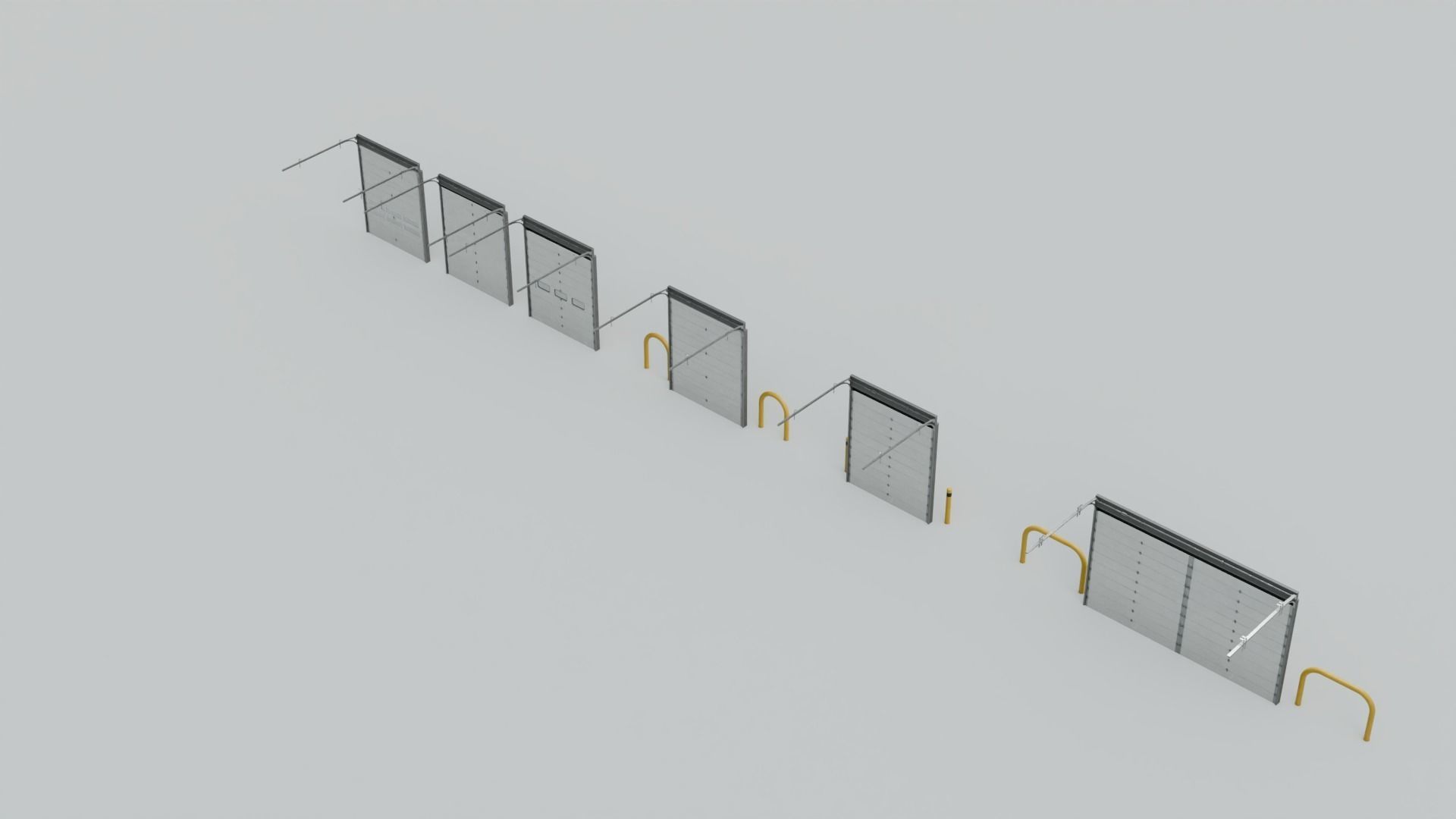 Industrial Garage Doors 4K and 2K Textures Low-poly 3D model_5