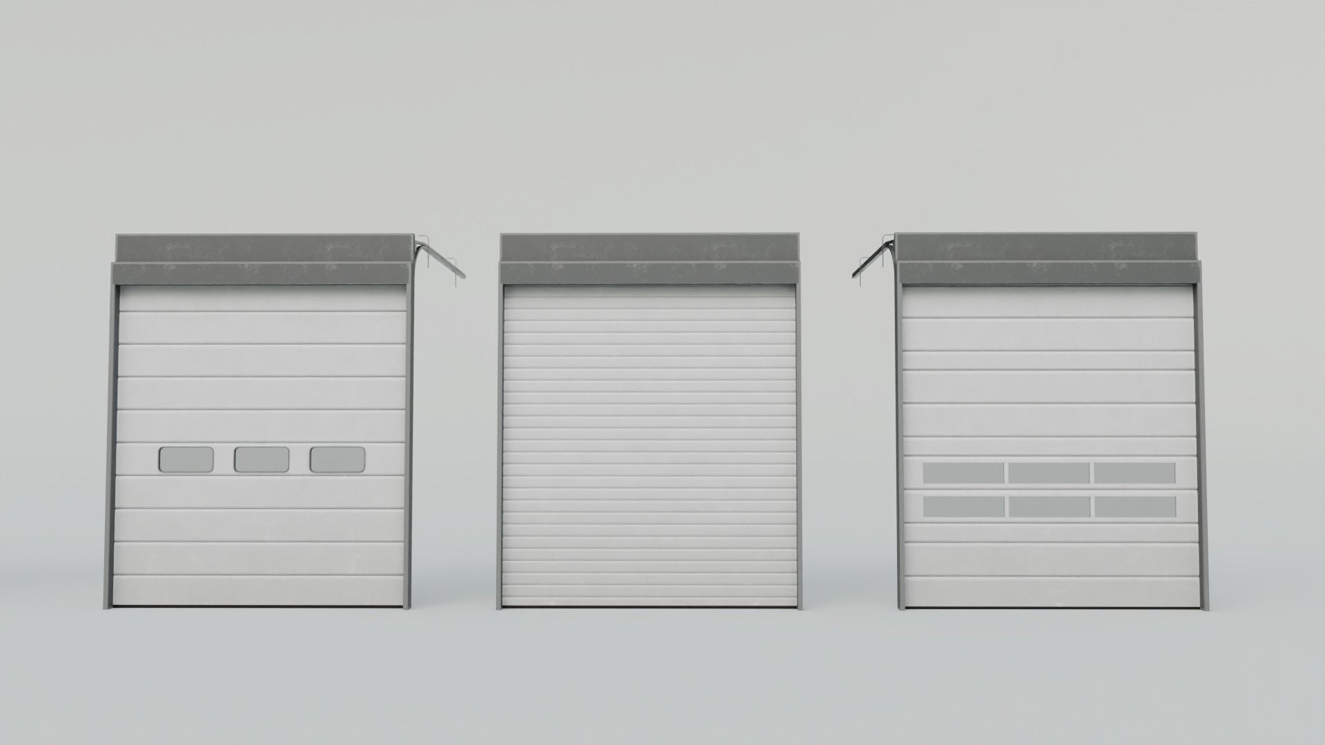 Industrial Garage Doors 4K and 2K Textures Low-poly 3D model_8