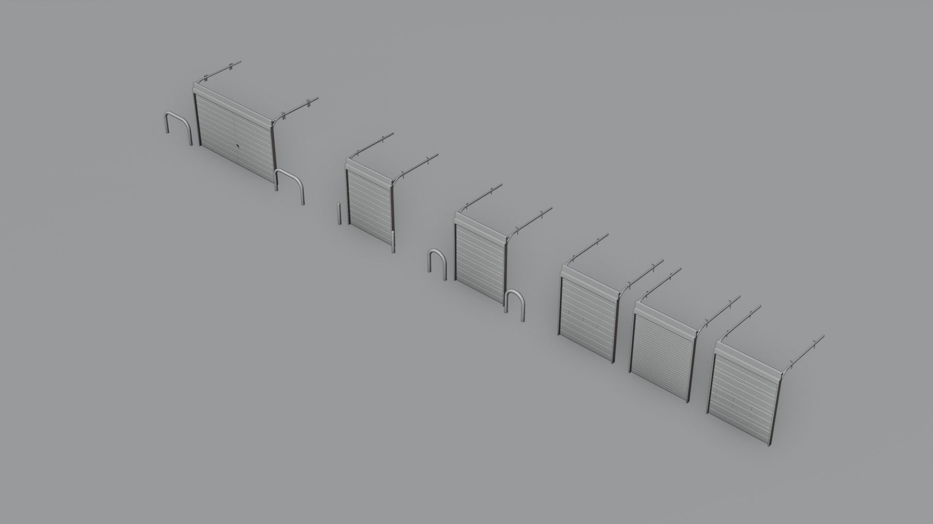 Industrial Garage Doors 4K and 2K Textures Low-poly 3D model_3