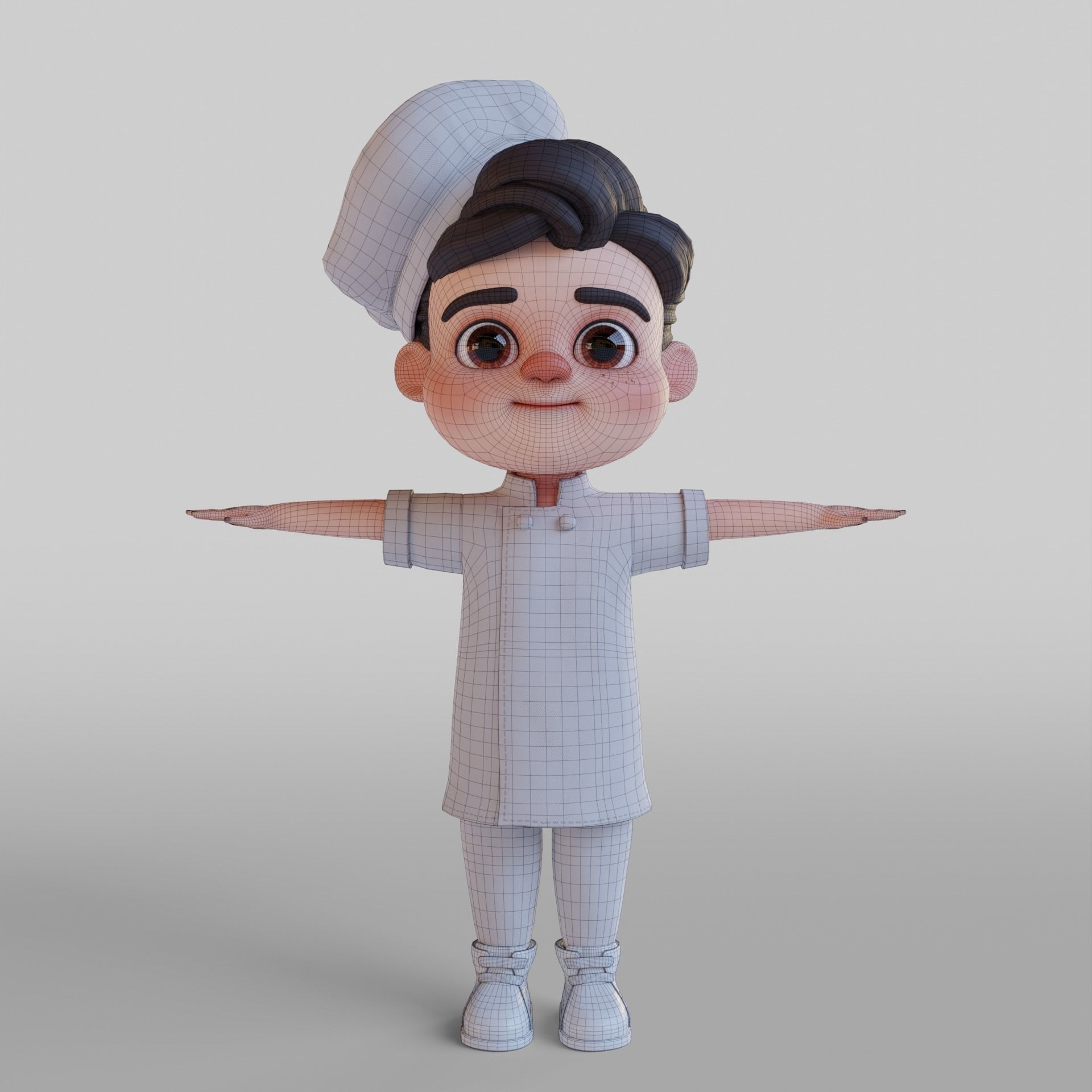 Chef Cartoon 3D model_7