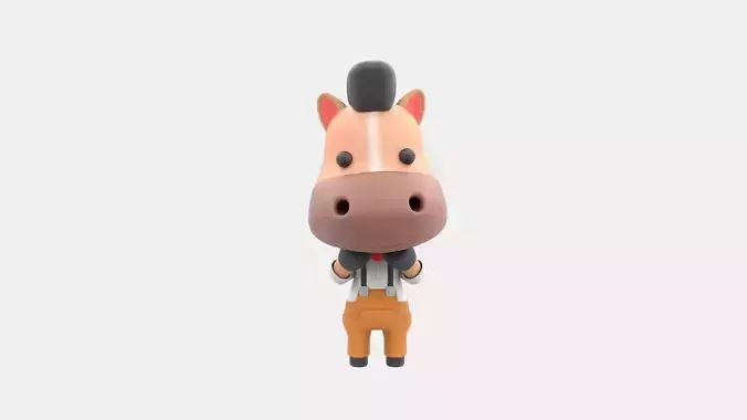 Cute Horse 3D Illustration