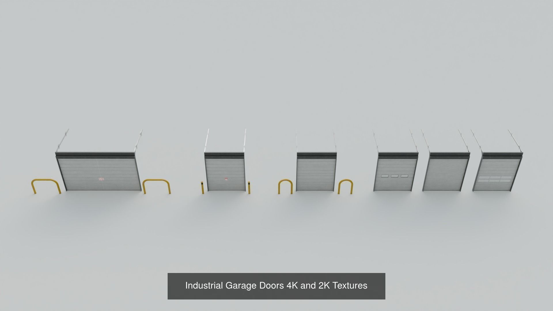Industrial Doors with 4K and 2K textures 3D Model Collection_2