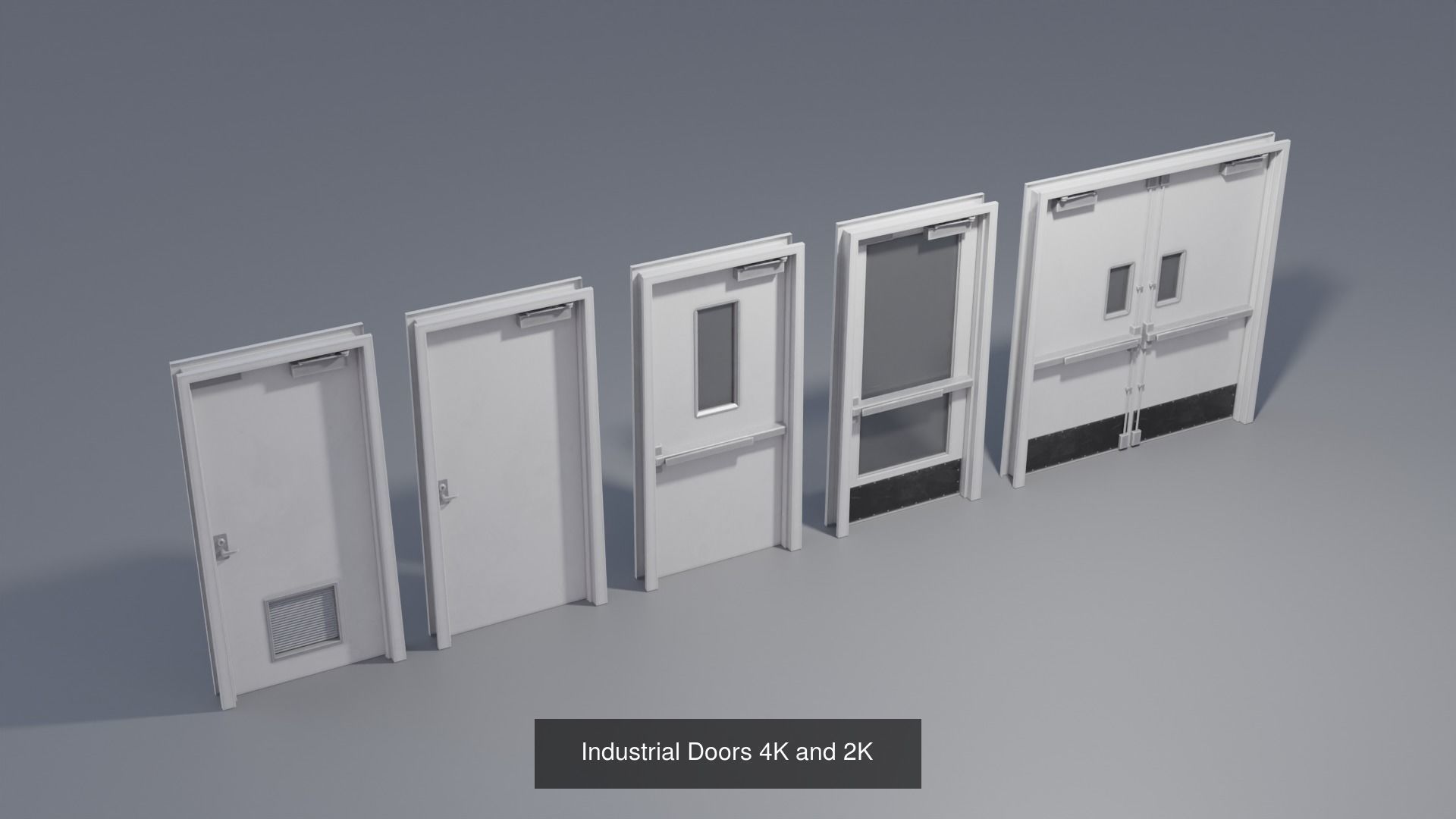 Industrial Doors with 4K and 2K textures 3D Model Collection_1
