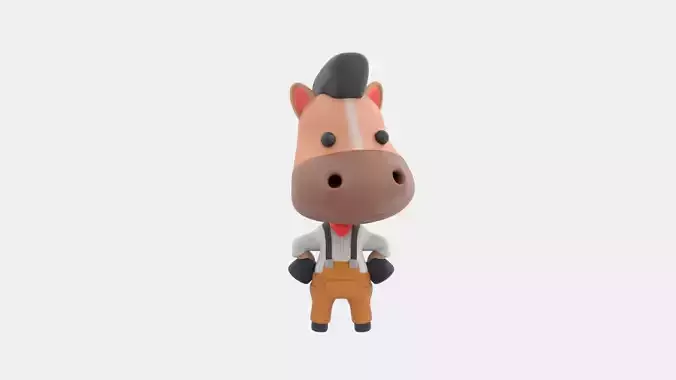 Cute Horse 3D Illustration