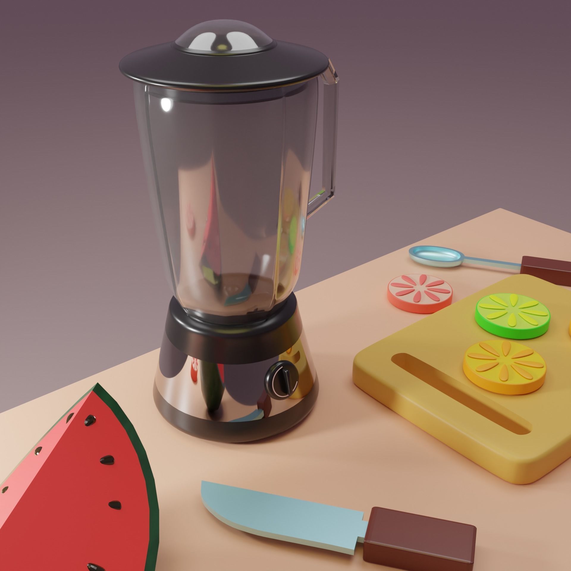 Toy kitchen set Fruit Table 3D model_9